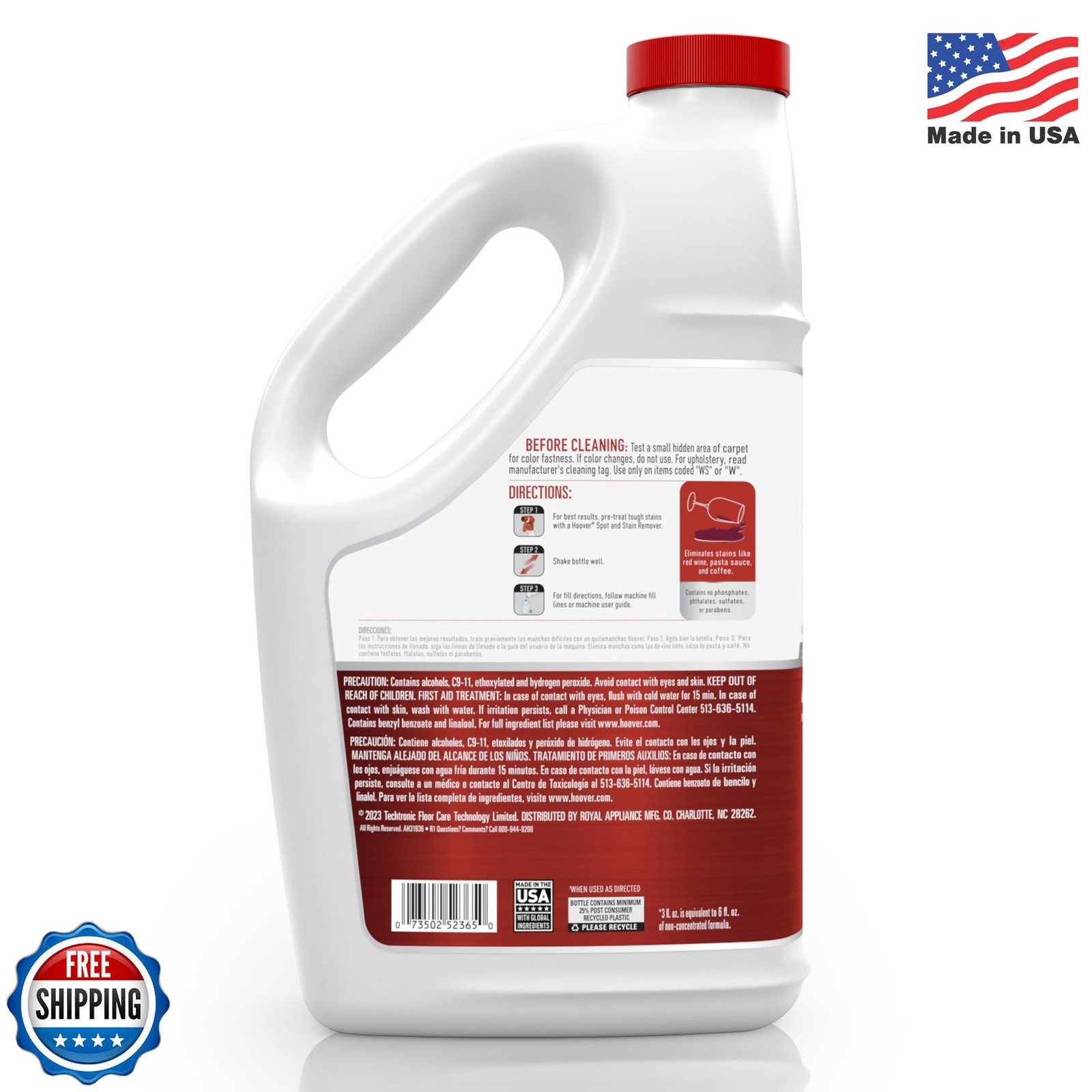Hoover Oxy Carpet Cleaner Solution, 116 oz., Ocean Breeze Scent, Deep Cleaning C