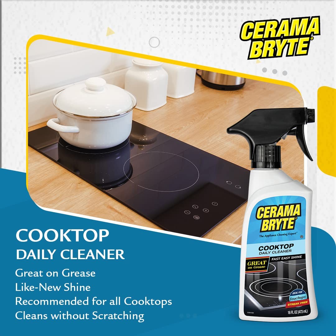 Cerama Bryte Daily Spray Cooktop and Stove 32 Fl Oz (Pack of 1), 4 Piece Set