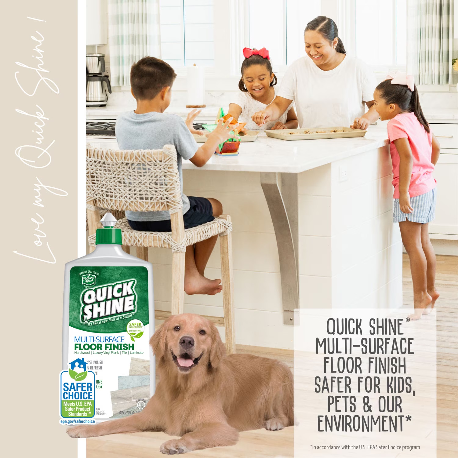 Quick Shine PFAS-Free Multi-Surface Floor Finish & Household Polish