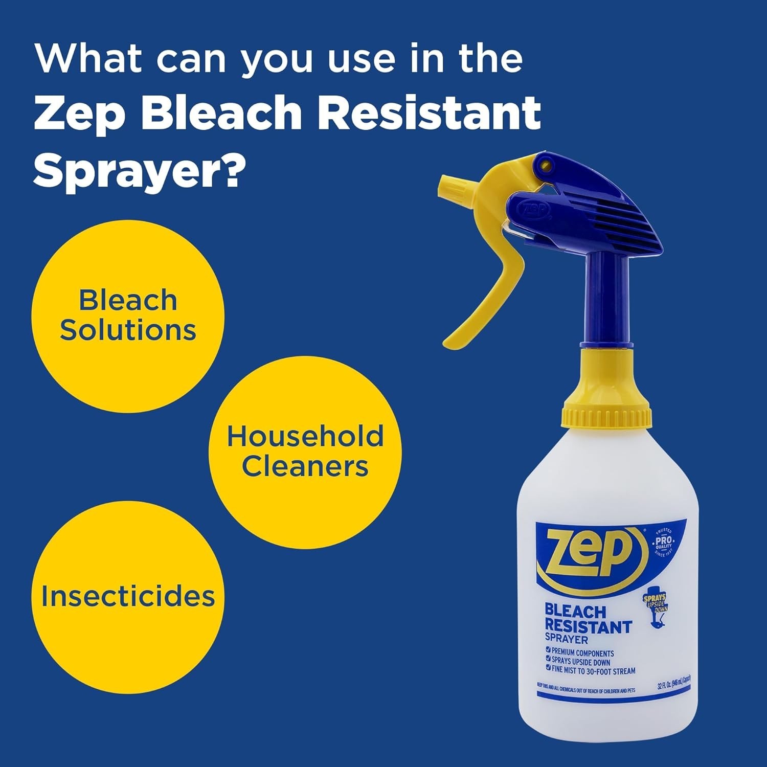 12Pack ZEP 32oz Bleach Resistant Sprayer Bottle 2.0 Adjustable Nozzle 30ft Spray