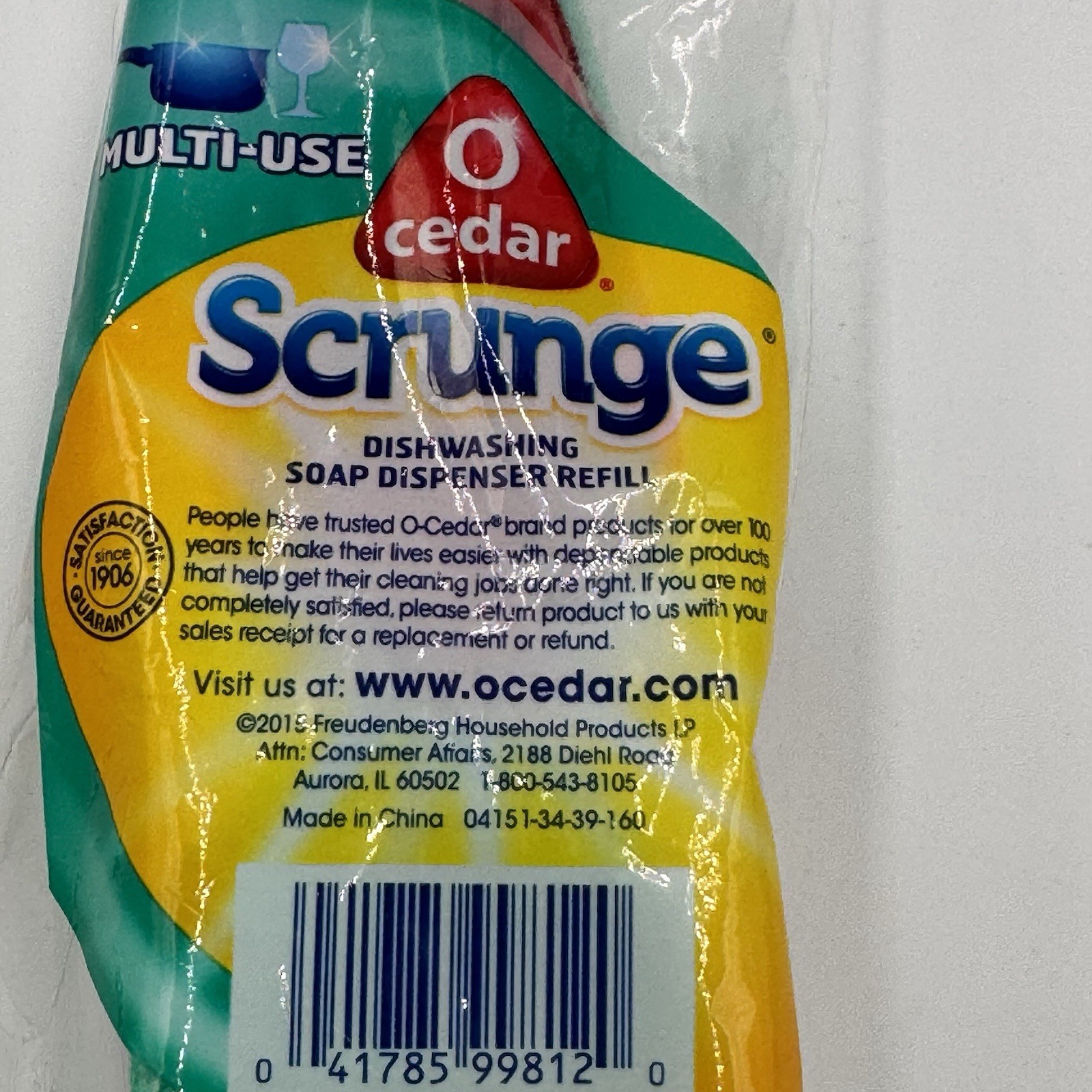 2 Pack O-Cedar Scrunge Multi Use Dishwasher Soap Dispenser Wand Refill 2015 NOS