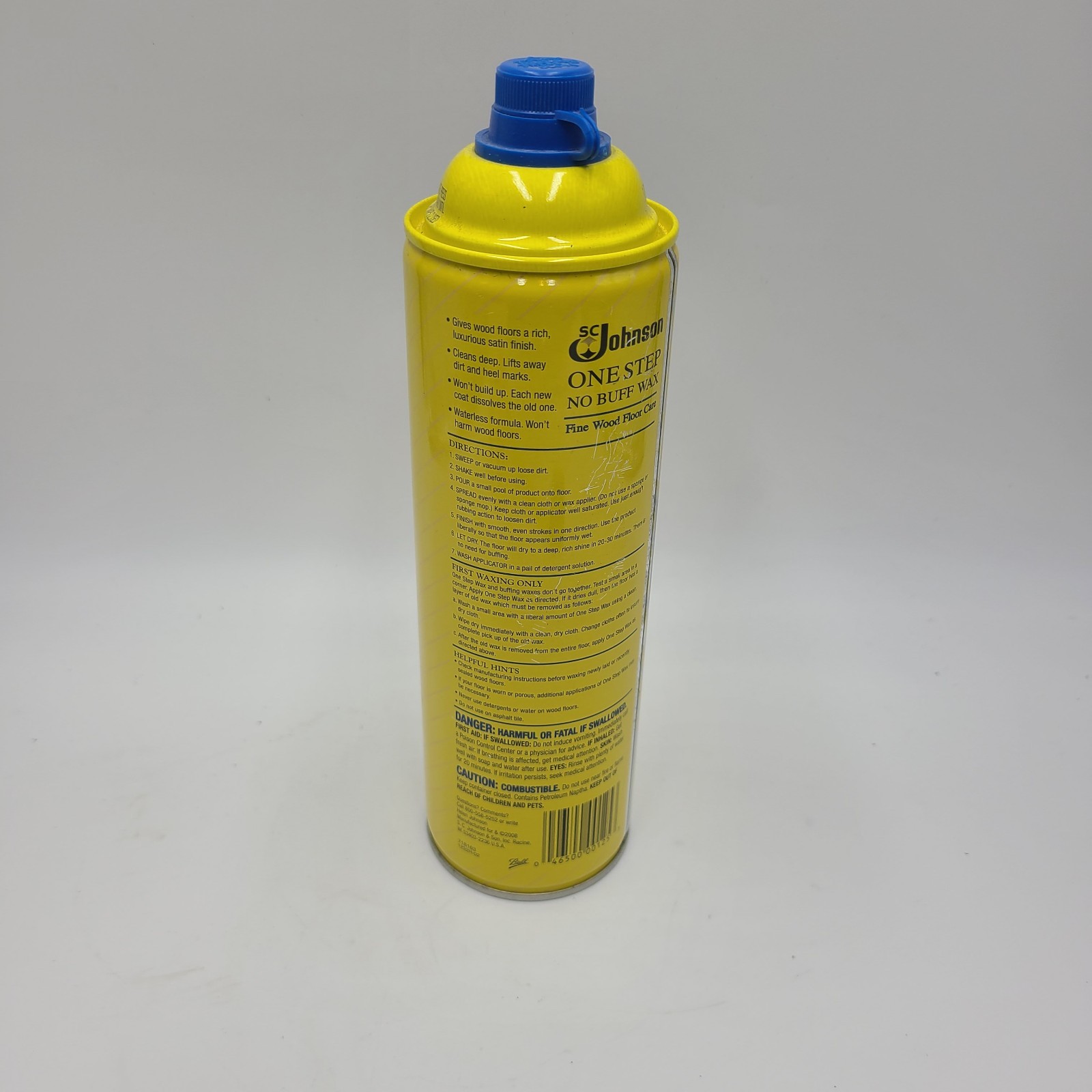 NEW OLD STOCK SC Johnson One Step No Buff Wax Fine Wood Floor Care 22oz FULL
