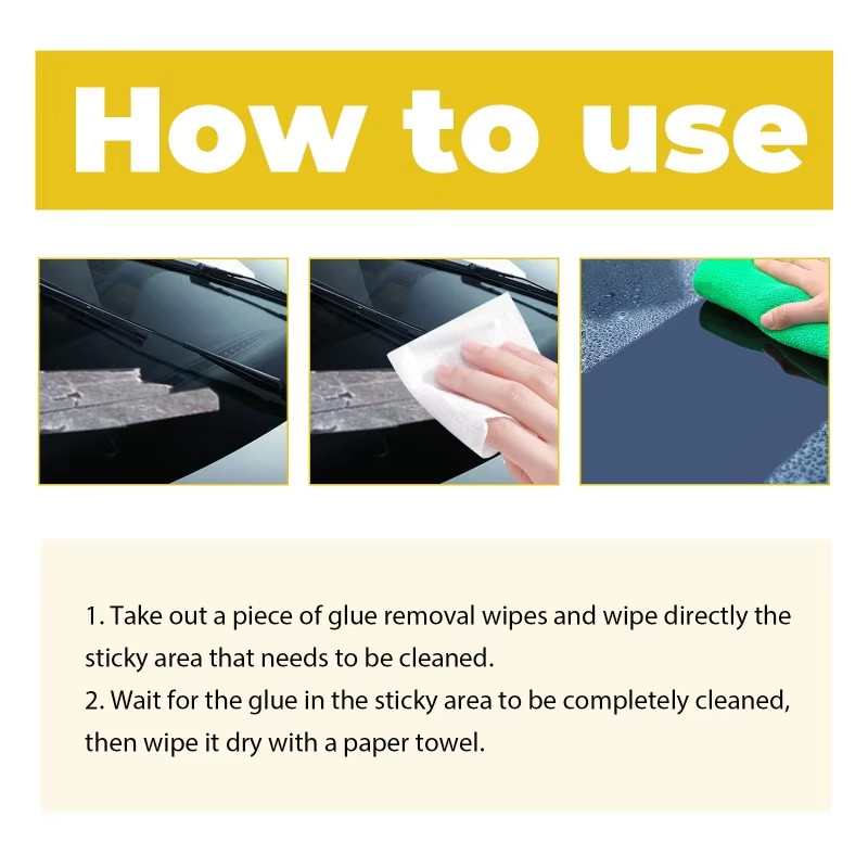 Adhesive Remover Wipes Glue Sticker Label Tape Residue Cleaner Glass Metal Floor