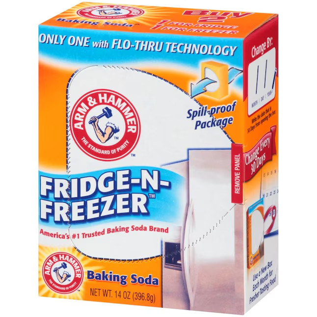 4 PACK Arm & Hammer Baking Soda Fridge-n-Freezer Odor Absorber, 14 oz Each box