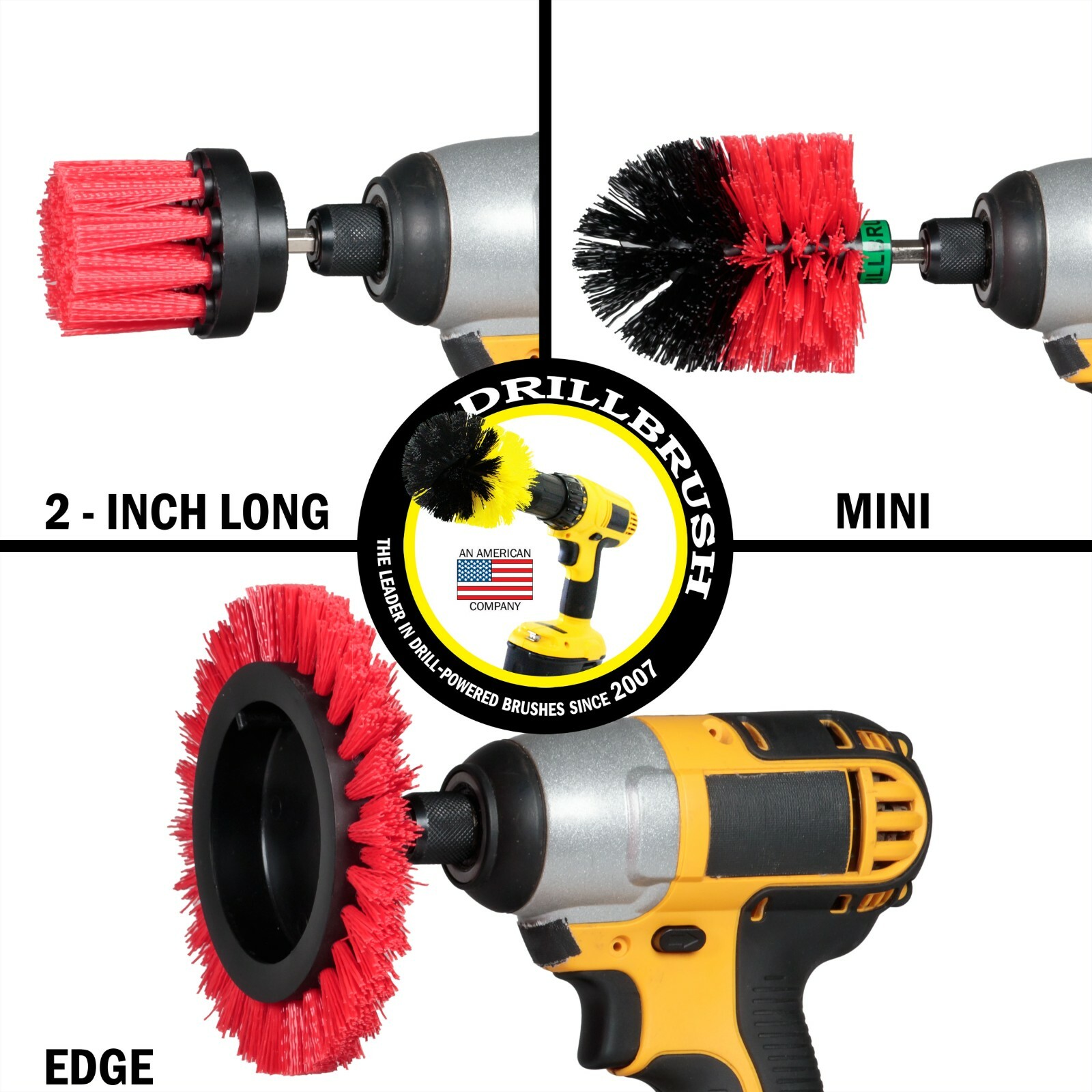 Garden, Patio, and Deck Cleaning – Drill Brush Attachments for Scrubbing Concret