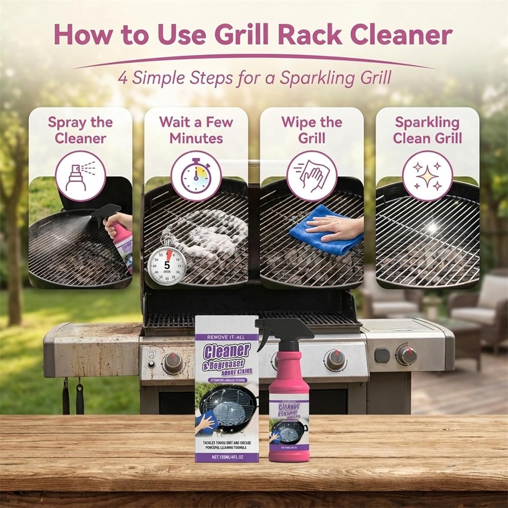 Fast-Acting Heavy-Duty Max Grill Degreaser Spray BBQ Cleaner Grease Remover