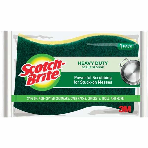 (12)-3M Scotch-Brite 4.5 In. x 2.7 In. Green Heavy Duty Scrub Heavy Duty Sponge