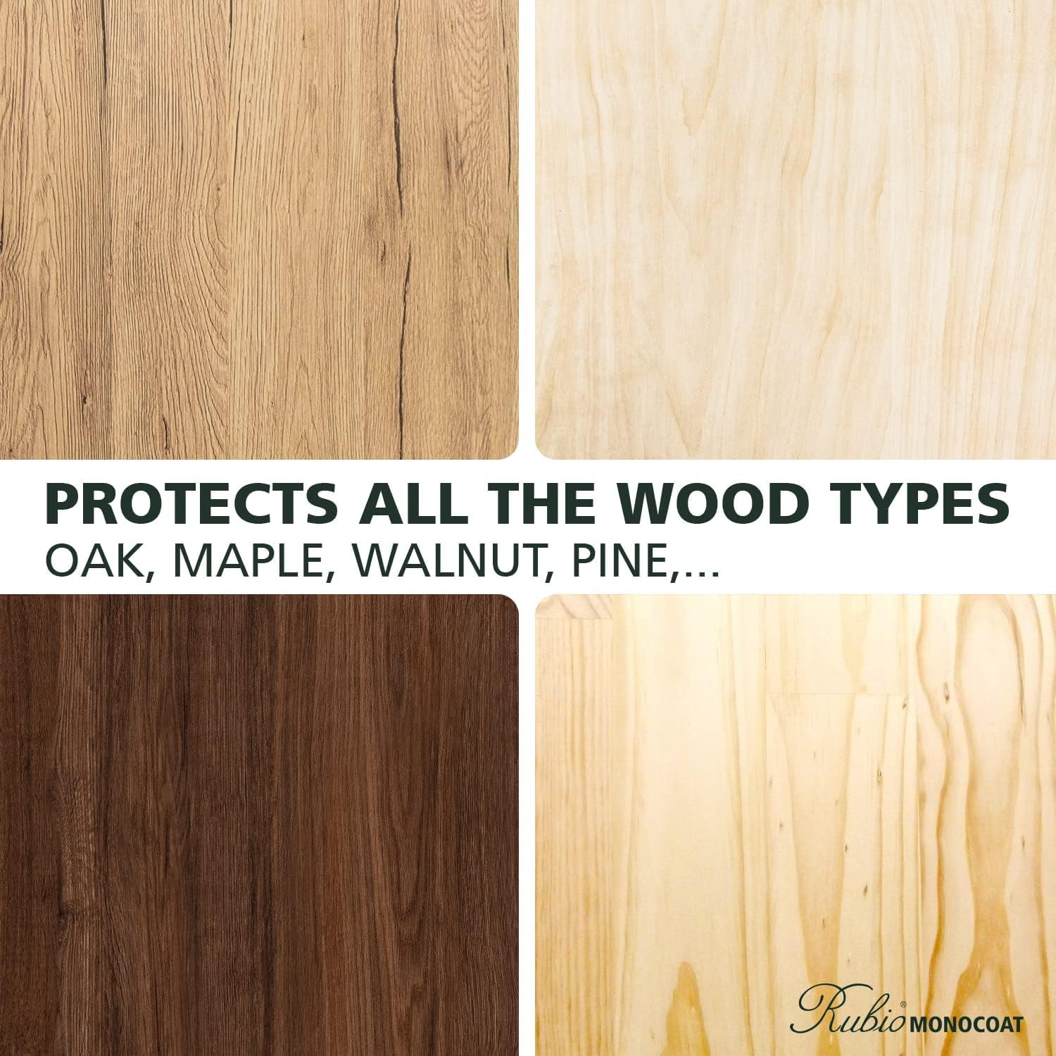 Rubio Monocoat Wood Oil Finish 175 Ft² – Pure | Oil plus 2C | Quick-Dry, Eco-Fri