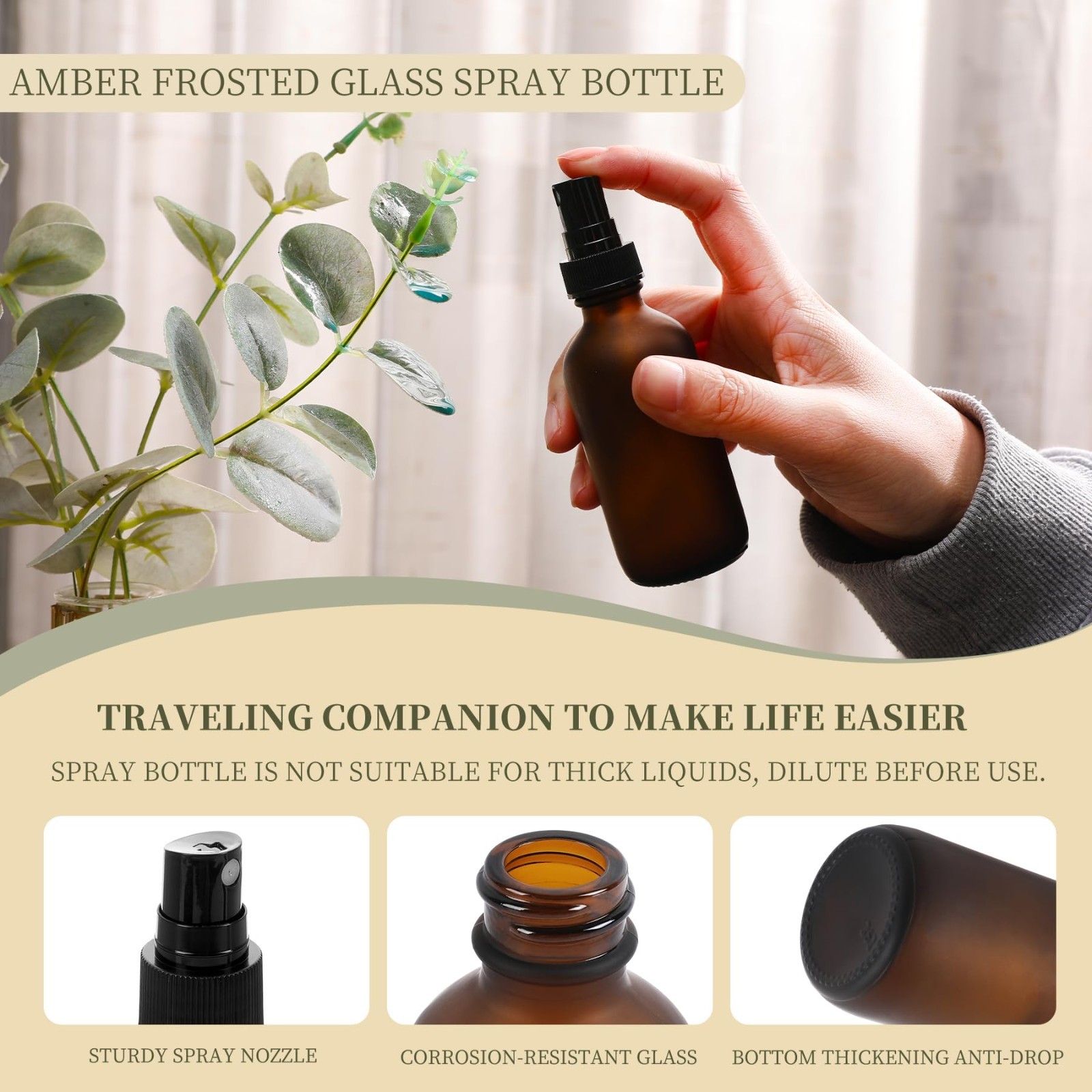48 Pack Green Glass Mini Spray Bottles 2 oz – Fine Mist Refillable Containers fo