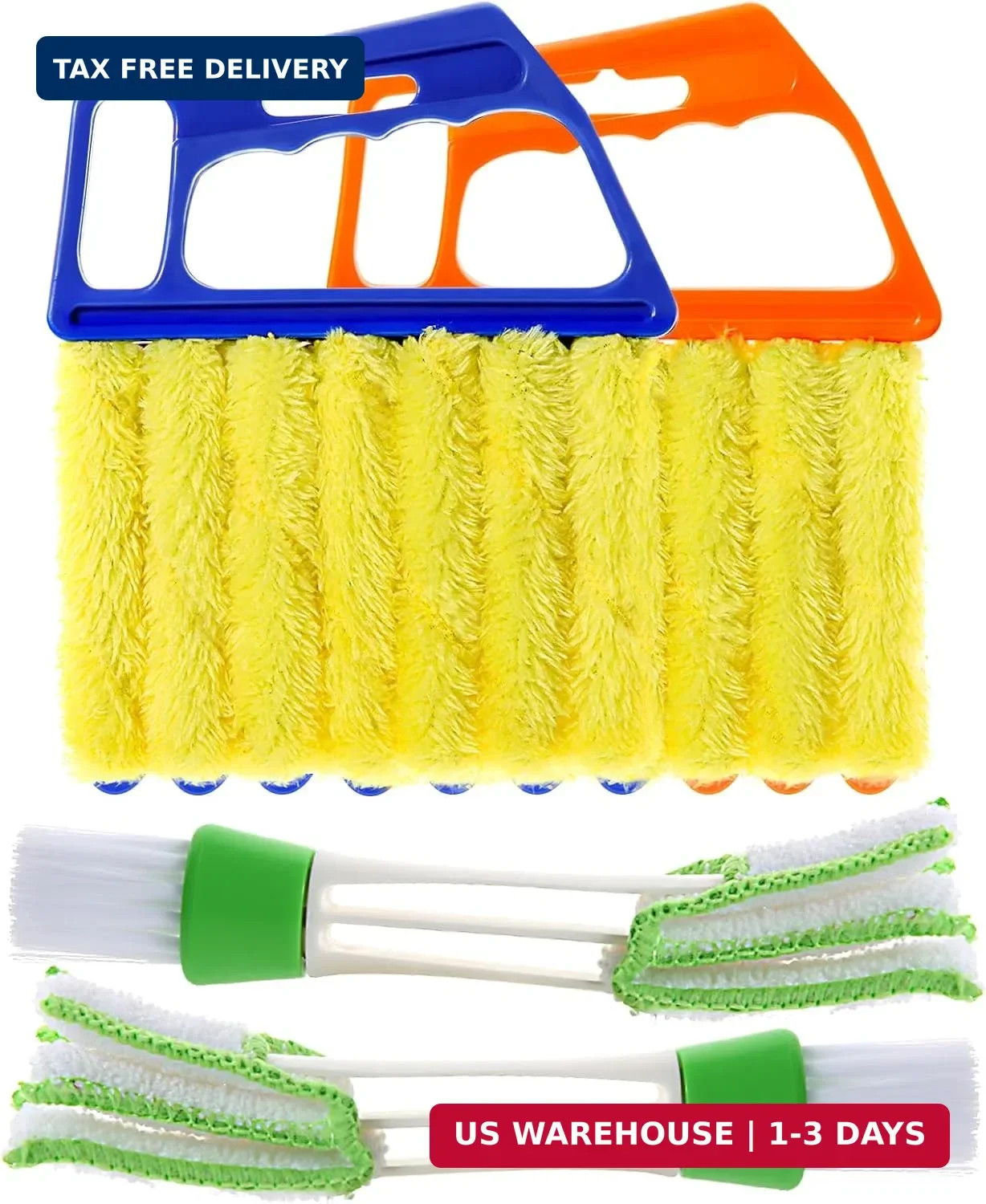 4Pcs Window Venetian Blind Cleaner Duster Tool,Washable 7 Fingers Dusting Cleane