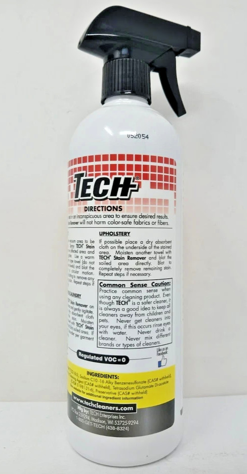 TECH Stain Remover, 24oz Spray Bottle, For Carpet, Clothes, Upholstery, and More