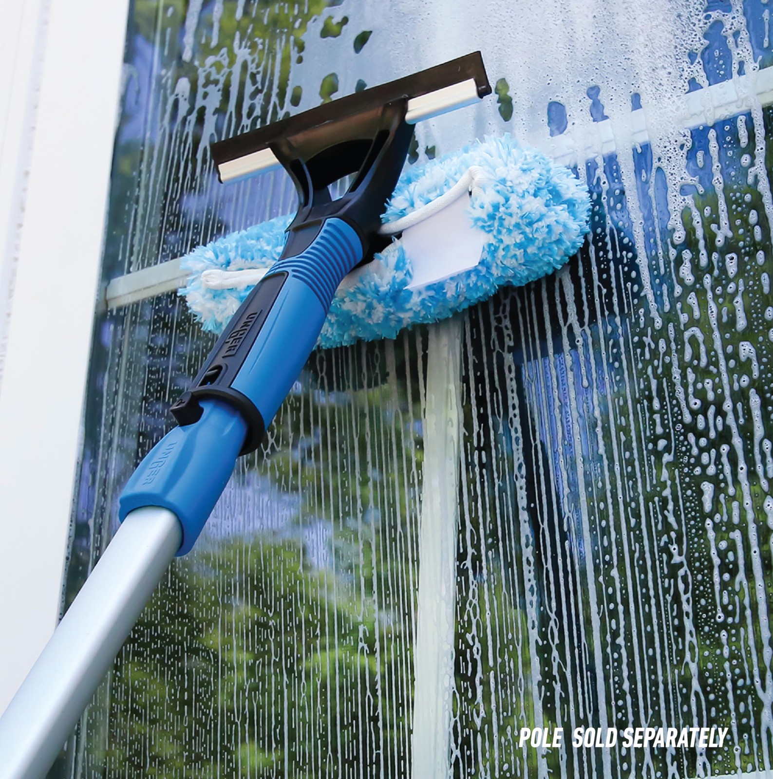 Unger 2 In 1 Window Cleaner Squeegee And Scrubber Ergonomic Grip 6 Inch