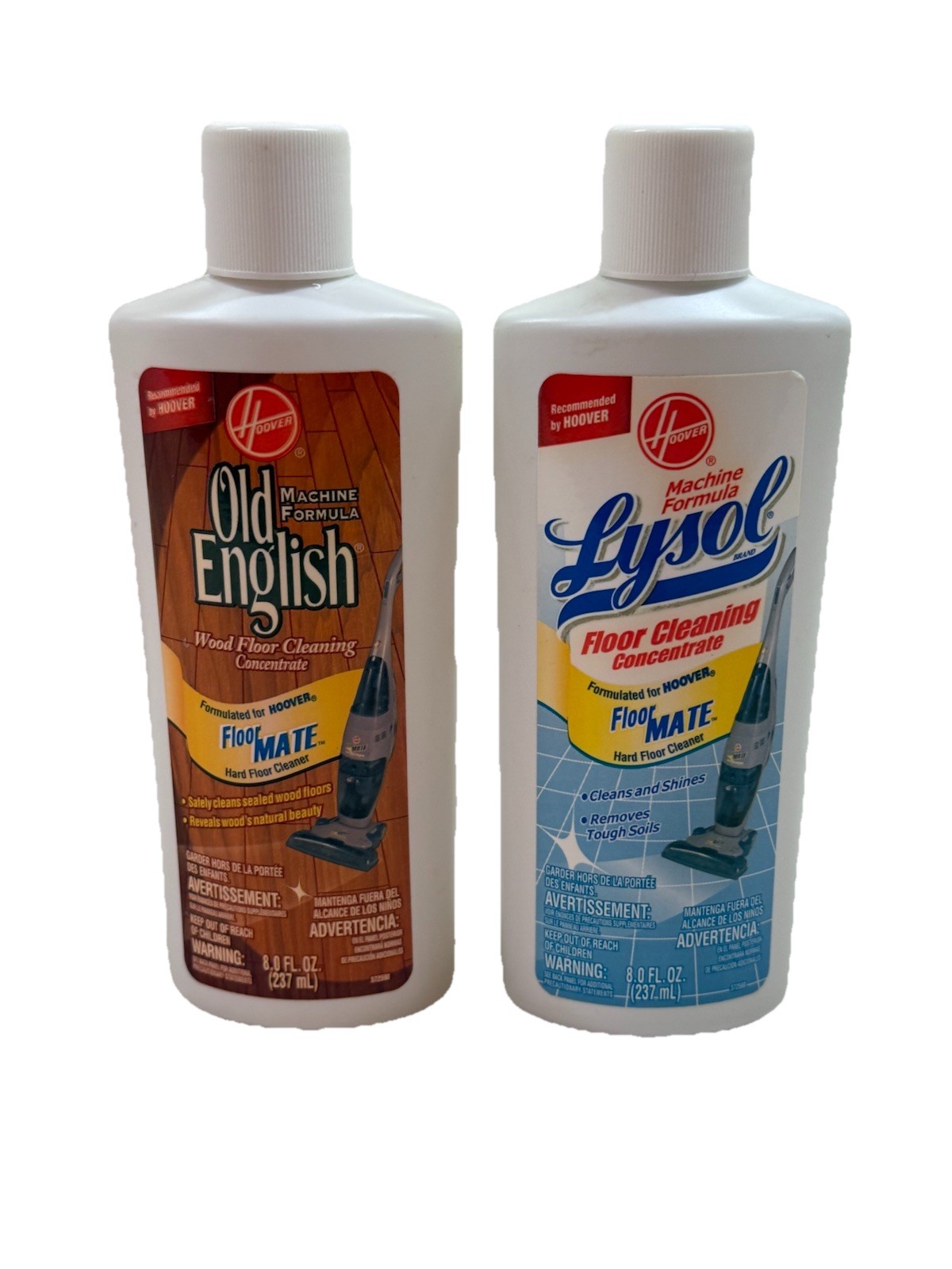2 Bottles HOOVER Old English Wood & LYSOL Floor Cleaning Concentrate Floormate