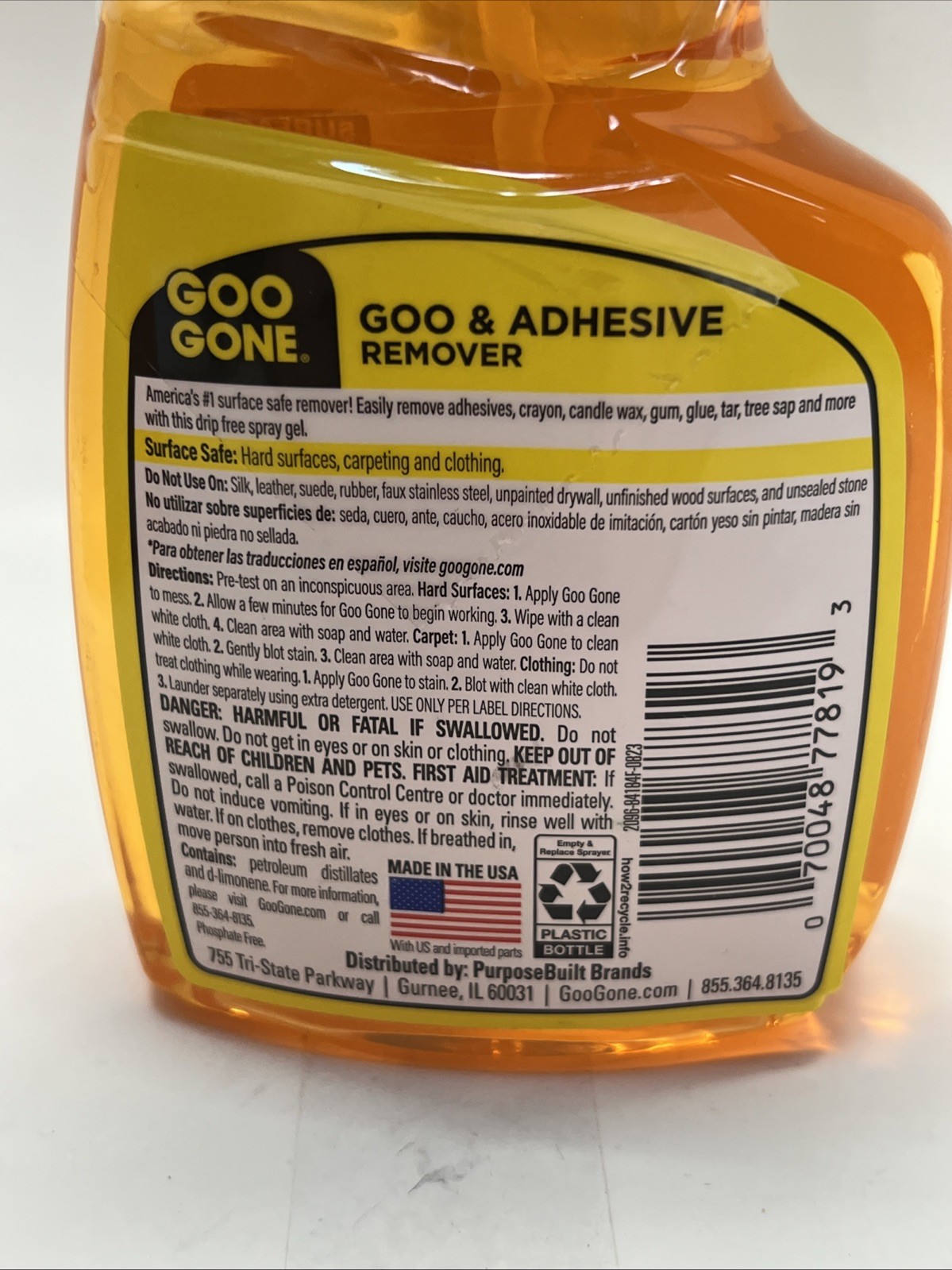 3x GOO GONE Original ADHESIVE Glue Gum Remover Citrus & Surface Safe 12oz