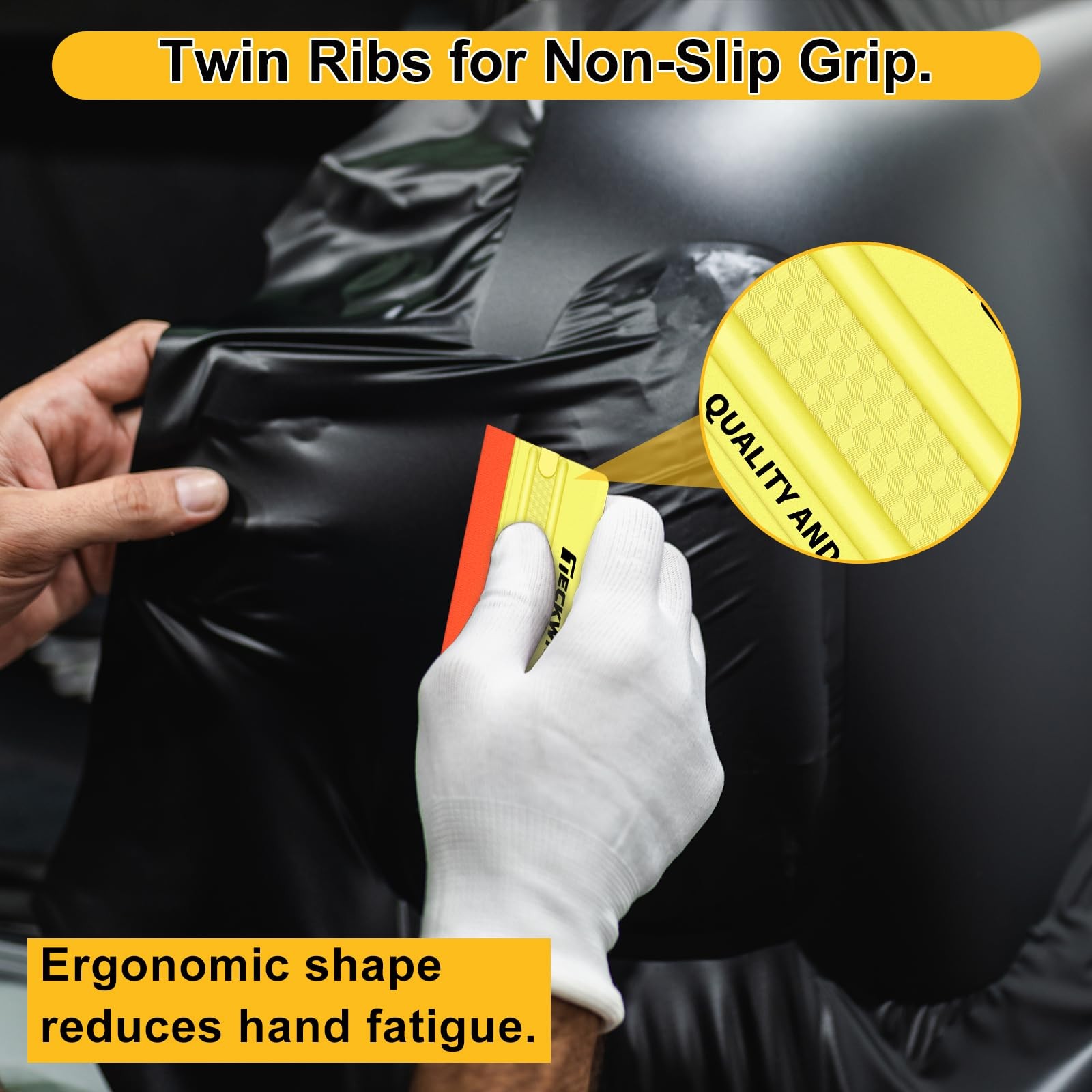 TECKWRAP Felt Edge Squeegee for Vinyl Wrap, Car Wrap, PPF, Decal & Window Tin…