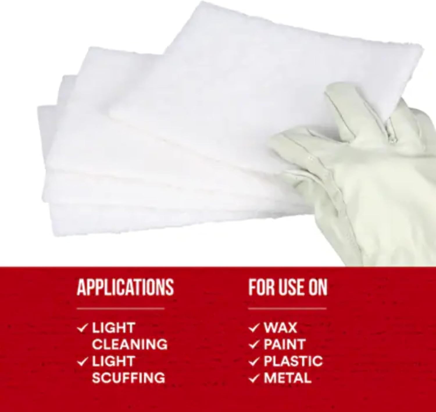 Scotch-Brite 7445 Light Cleansing Hand Pads, 6 in x 9 in, White, Ultra Fine A…