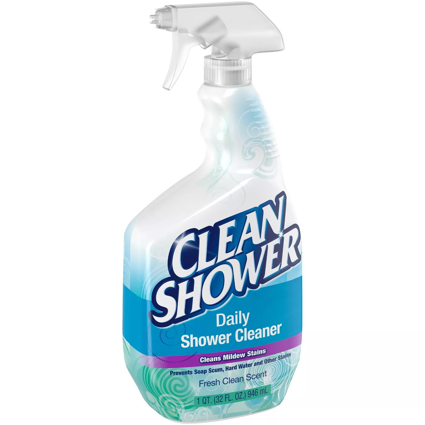 Clean Shower Daily Shower Cleaner – 32 Oz. Spray & 60 Oz. Refill – Scrub Free