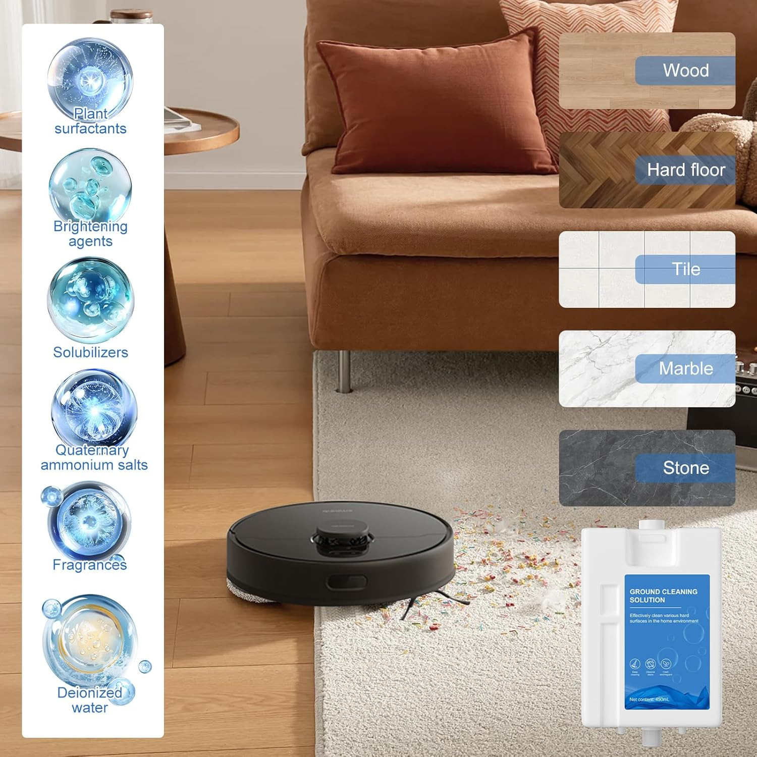 Compatible with Dreame Cleaning Solution, Multi-Surface Floor Cleaning Solution