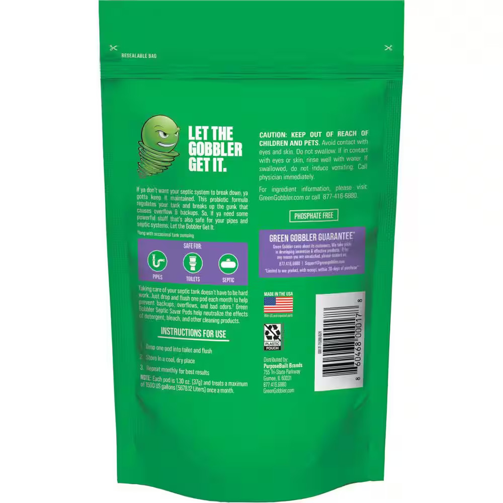 31 Oz. Drain and Toilet Clog Dissolver with Septic Tank Treatment Pods Drain Cle