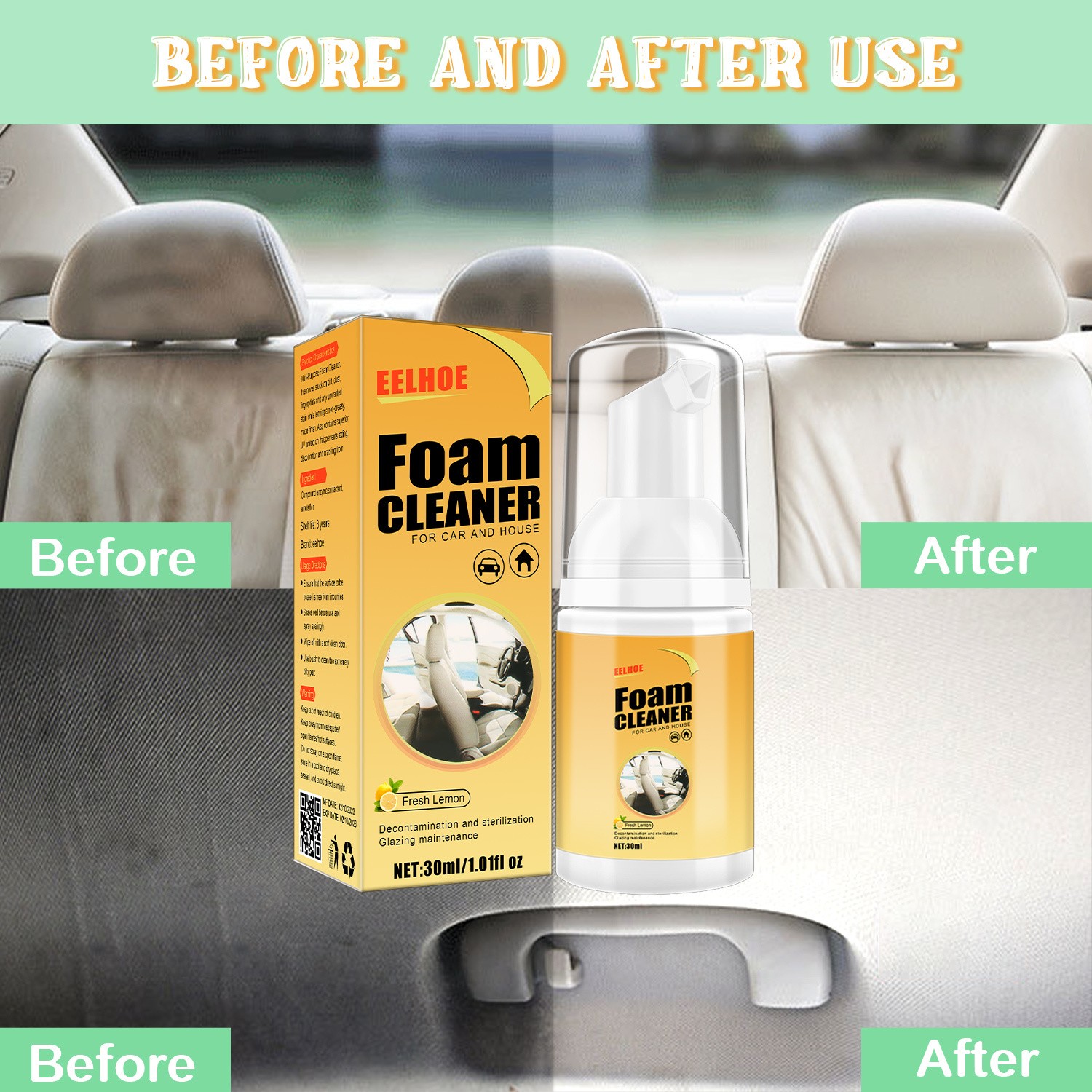 5-piece Powerful Foam Car Cleaner Multi-function Foam Cleaner