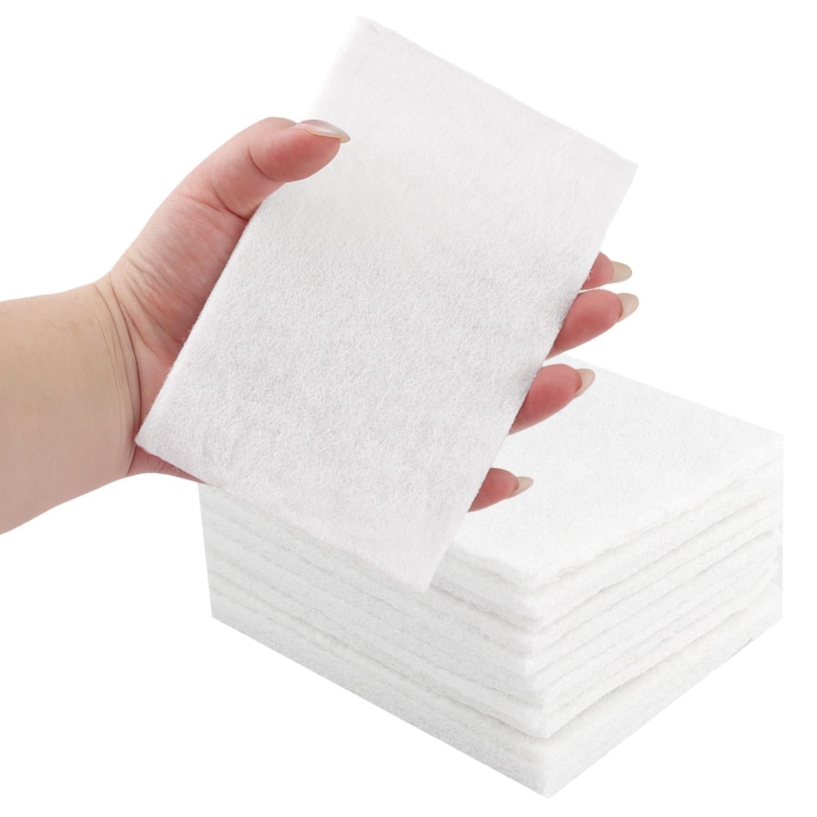 12PCS White Non Woven Pads & Non Scratch Scrubbing Pads 4×6 Inch Light Duty S…