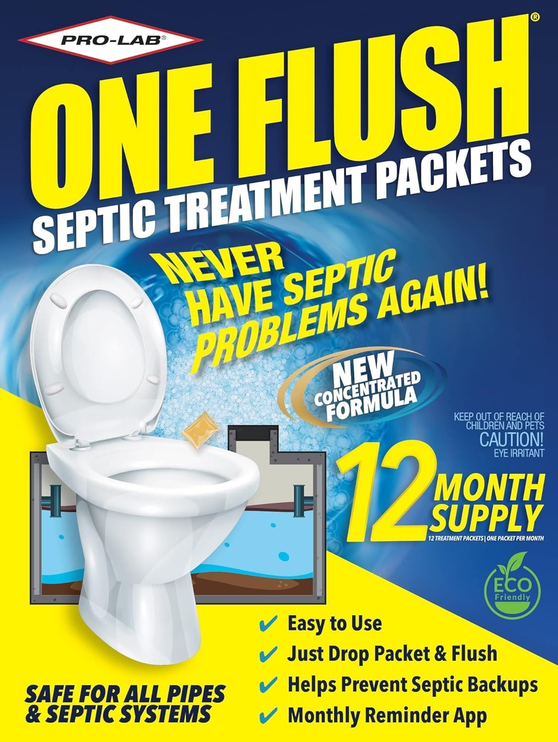 Versatile ONE FLUSH Septic Tank Treatment – 1- Supply Ideal for All Systems