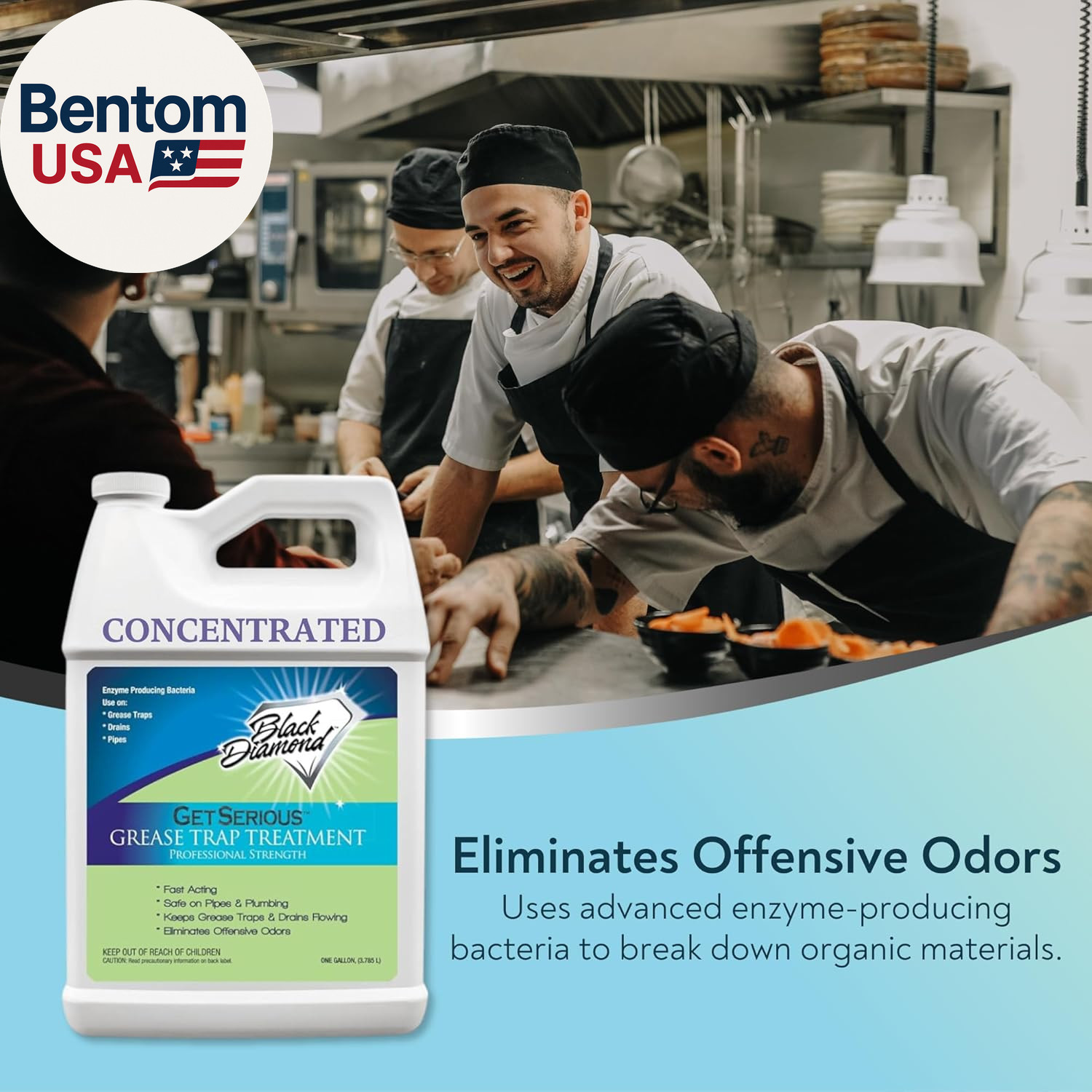 GET SERIOUS Grease Trap Treatment. Commercial Enzyme Drain Opener, Odor Control,