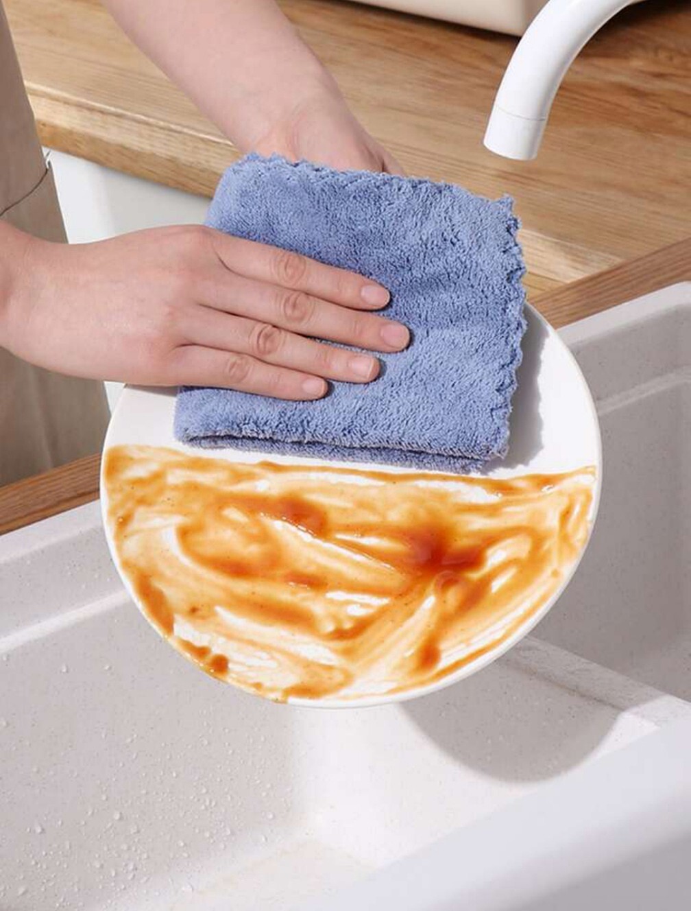 Set of 10 Household Thickened Kitchen Rags Towel Bale in Multicolor Coral Fleece