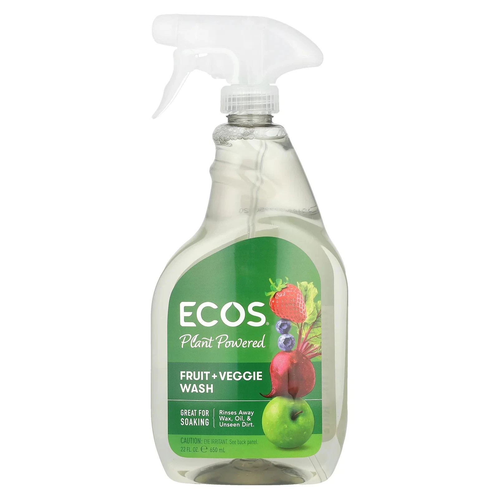 ECOS Plant Powered, Fruit + Veggie Wash, 22 fl oz (650 ml) 1PACK