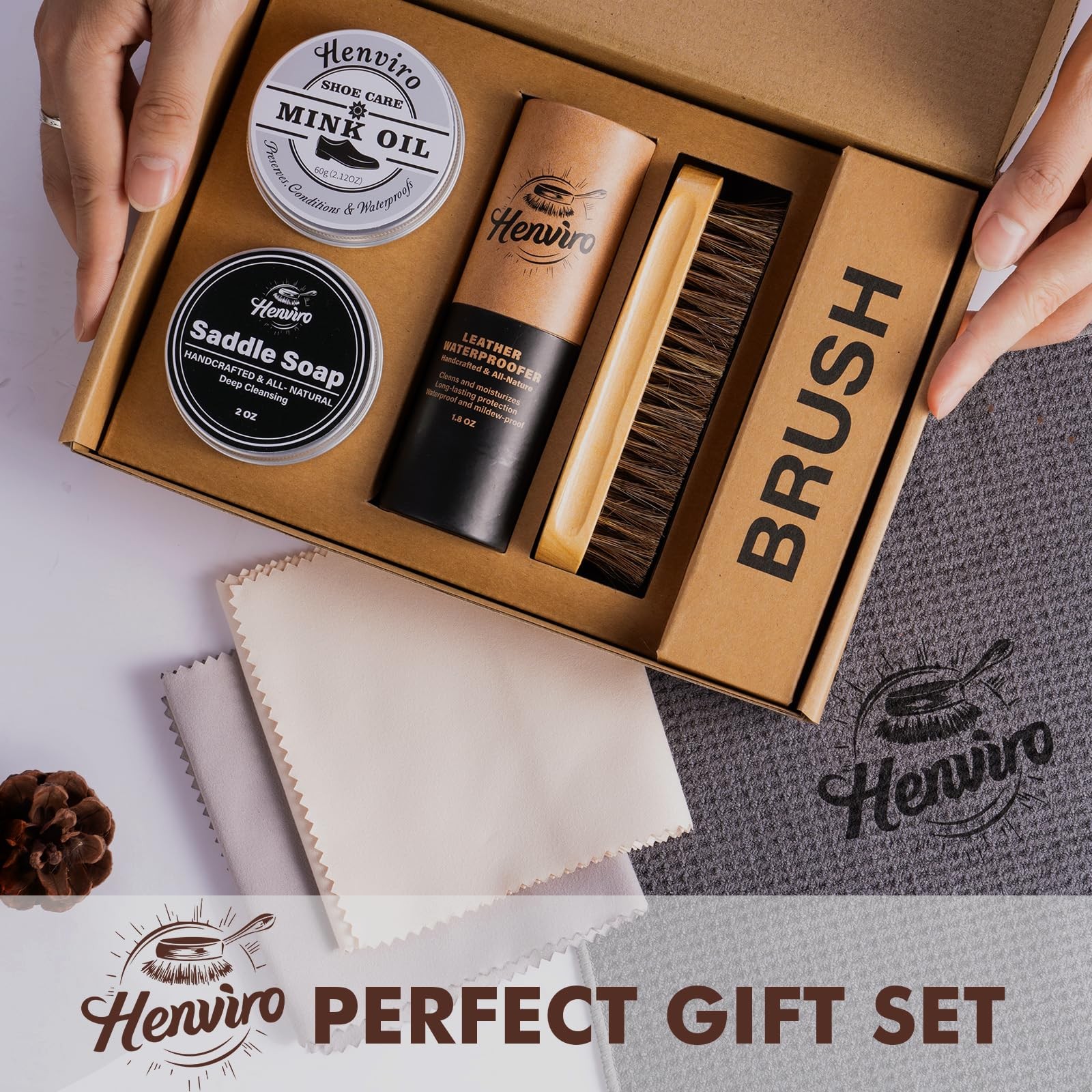Leather Boot Care Kit – Mink Oil, Saddle Soap for Leather, Waterproofing Wax,…