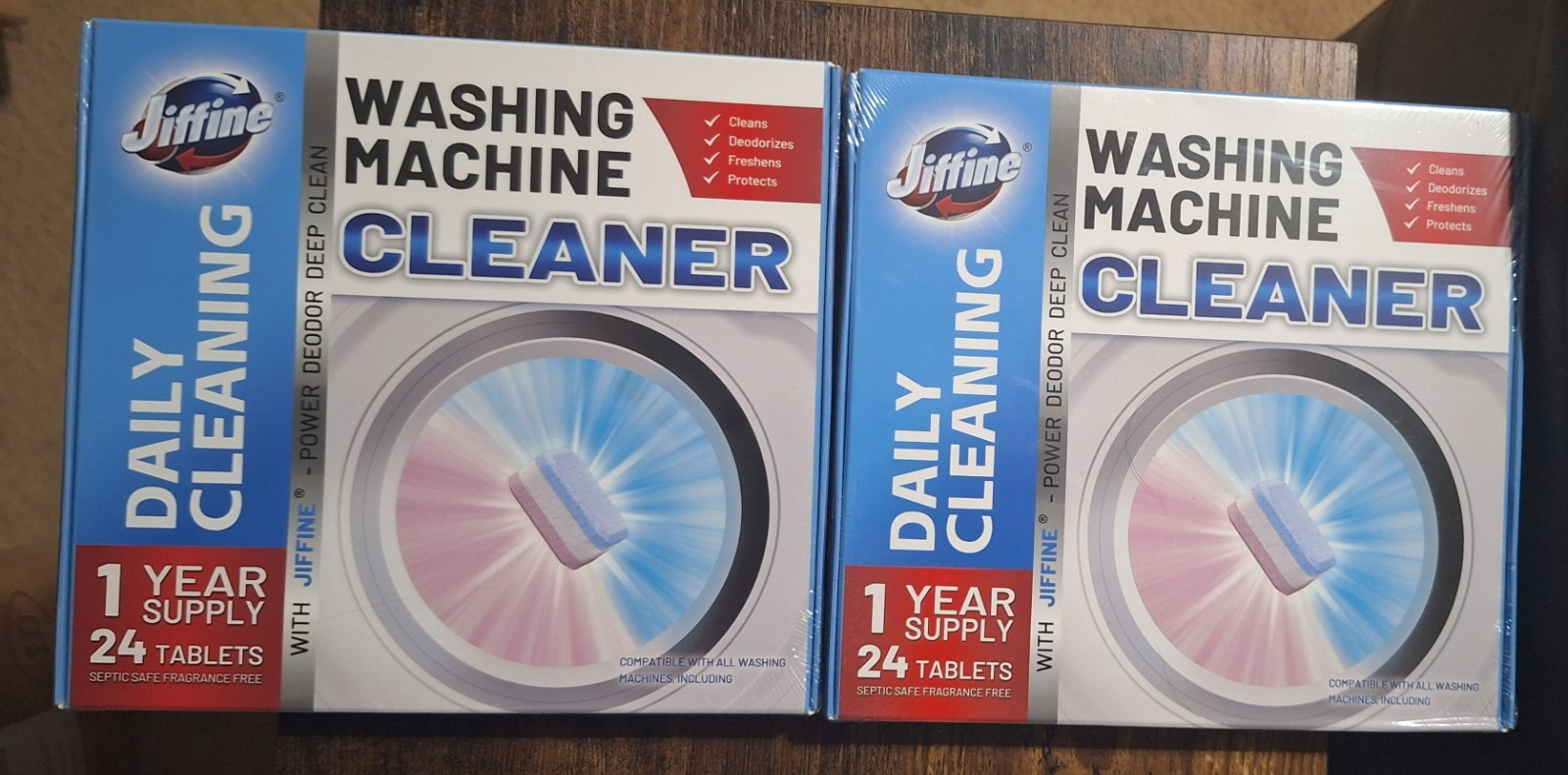 New in Box 2 – Jiffine Washing Machine Cleaner Tablets 48 Total, 2 Year Supply