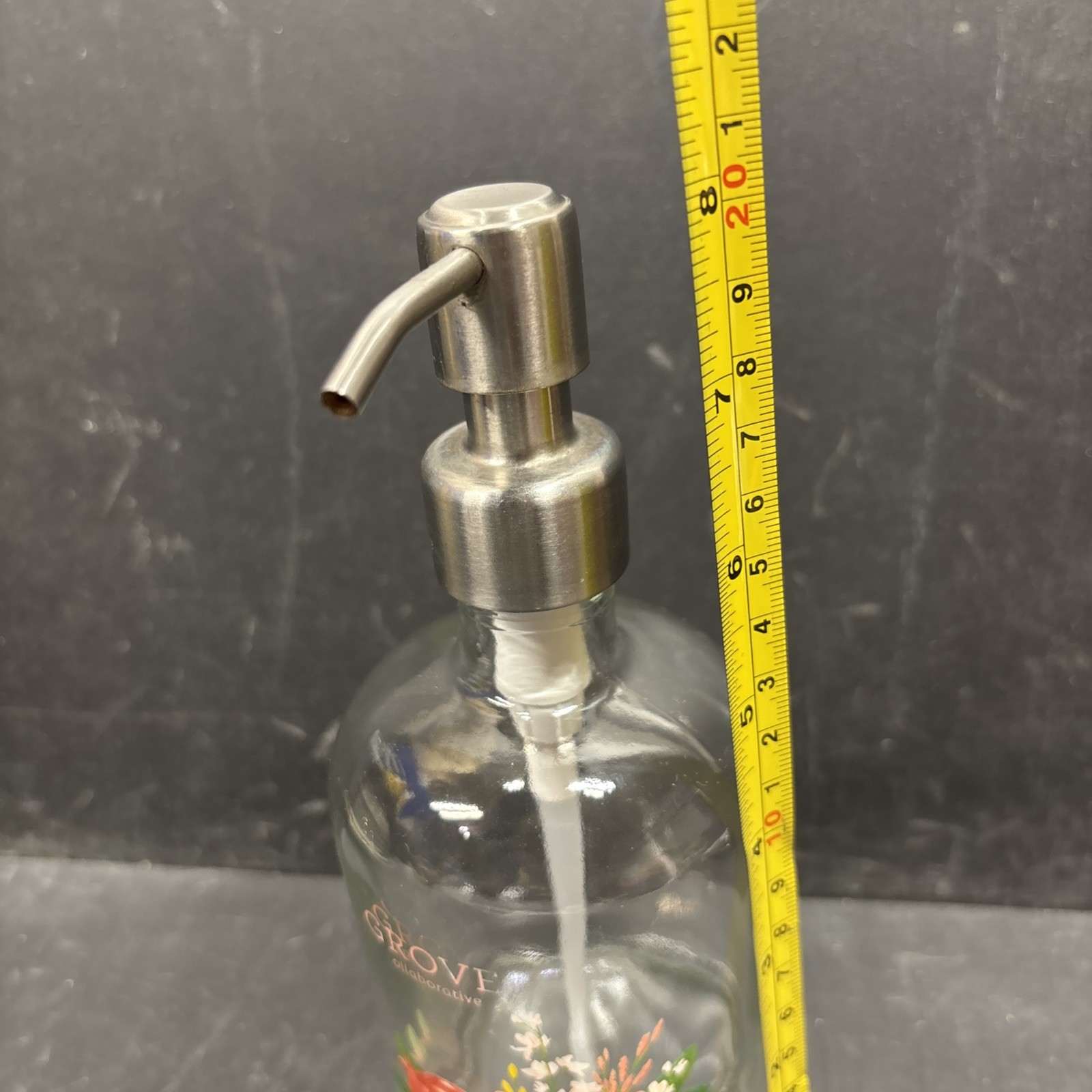 Grove Co Reusable Glass Pump Spray Bottle Clear Bottle White Silicone Sleeve