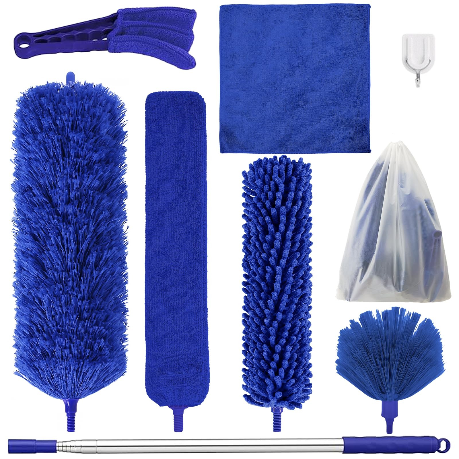 Dusters for Cleaning 9 in 1 Kit 100” Feather with Extension Pole Retractable
