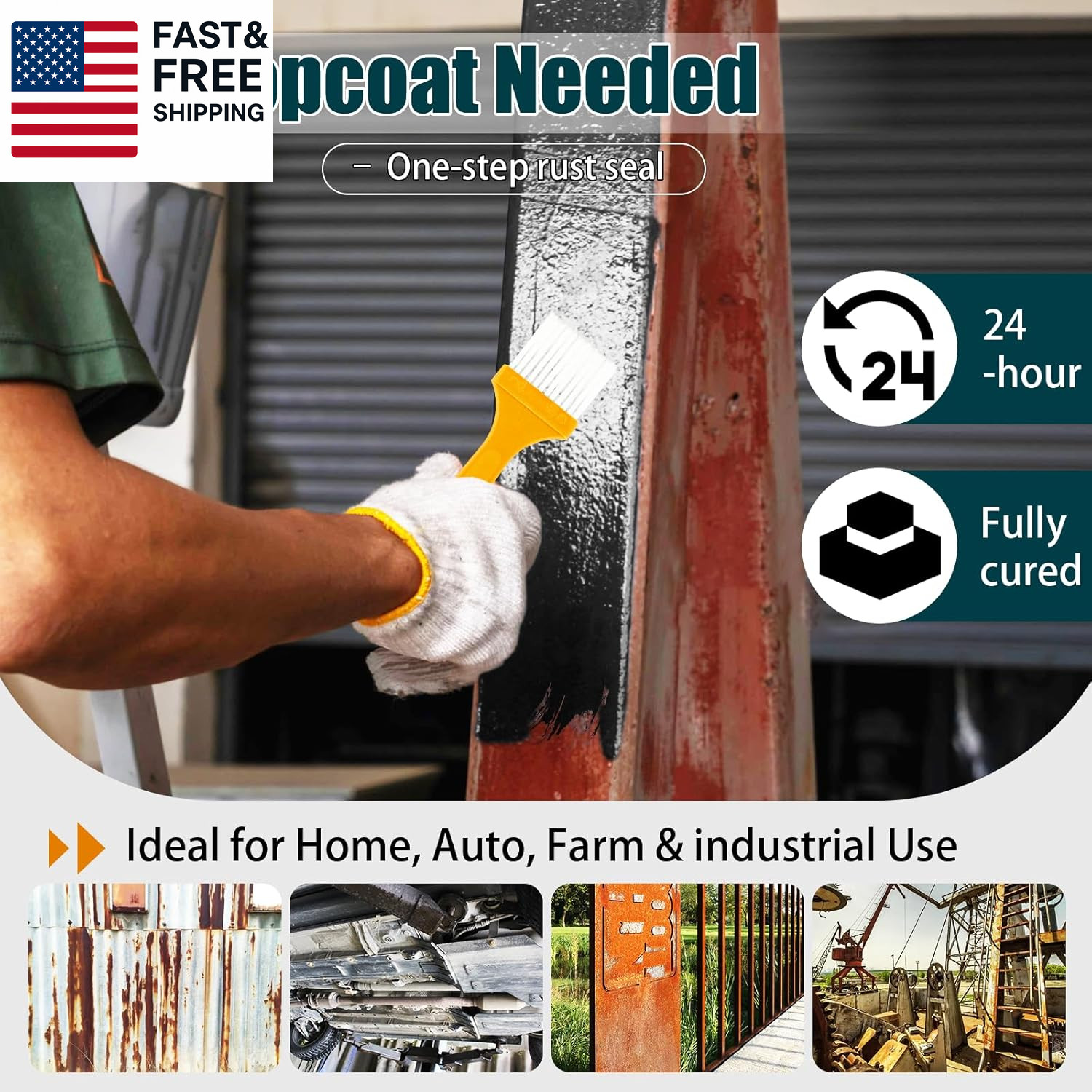 2-In-1 Rust Converter & Metal Primer, Stops Rust,Rust Inhibitor Paint for Metal,