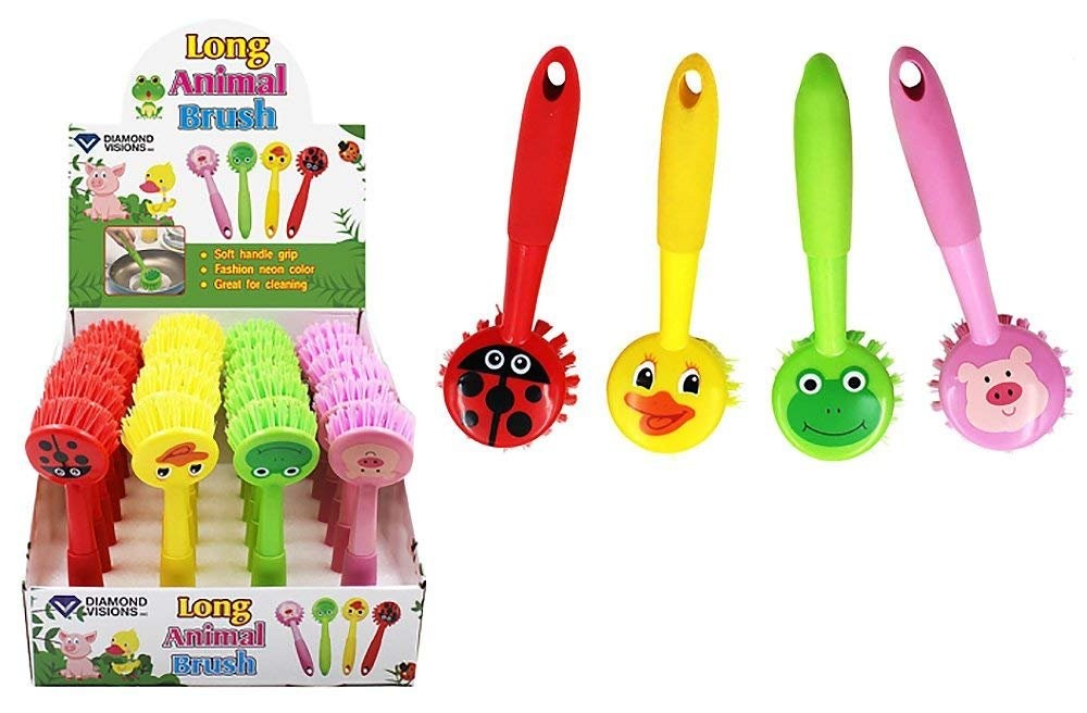 Diamond Visions 11-1566 Long Animal Scrub Brush MultiPack in Assorted Animals…