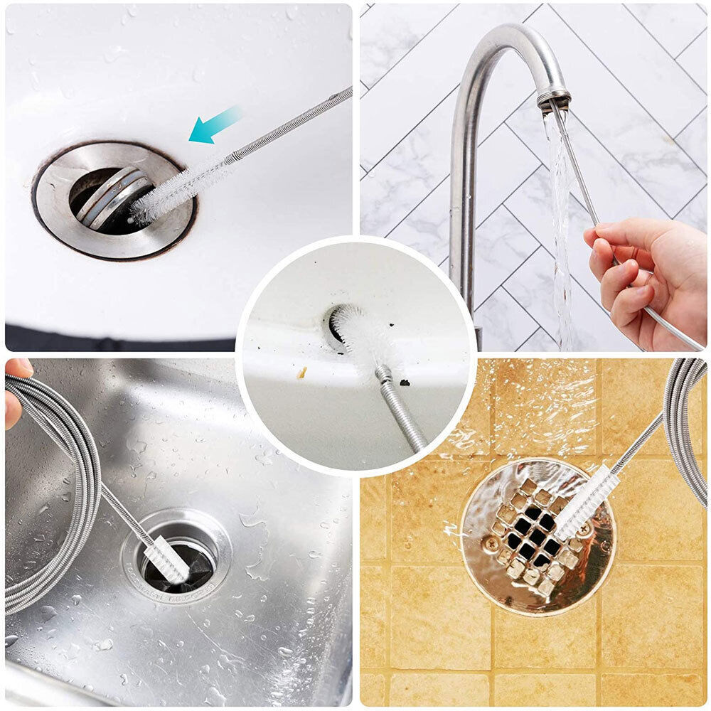 3× Flexible Car Drain Dredge Sunroof Cleaning Scrub Brush Tool Accessories 150CM