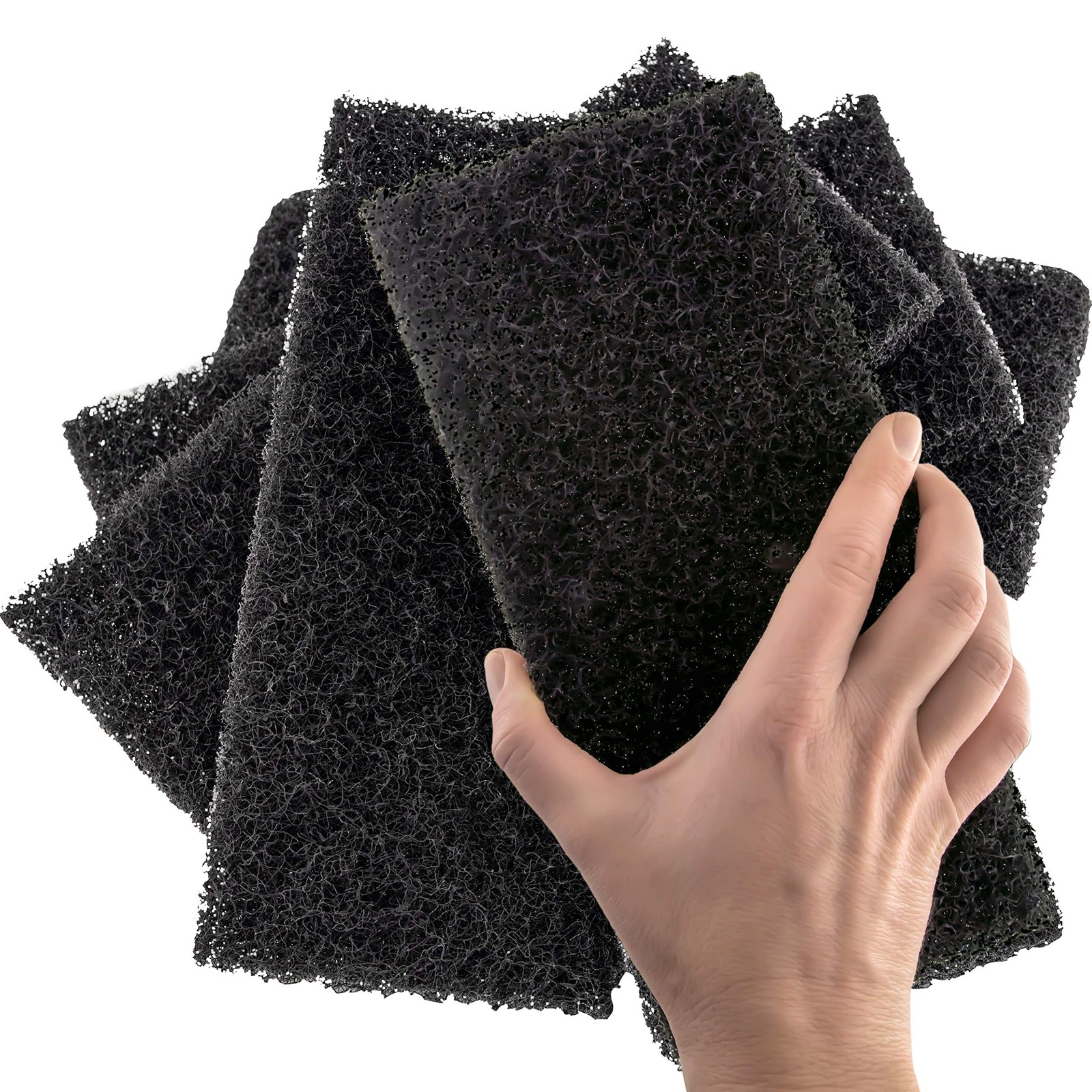 Heavy Duty XL Black Scouring Pad 5 Pack. 10 x 4.5in Large Multipurpose Nylon …