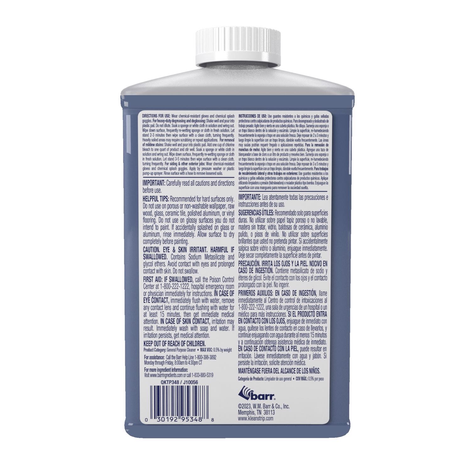 Klean Strip TSP Substitute Cleaner 32 oz (Pack of 4)