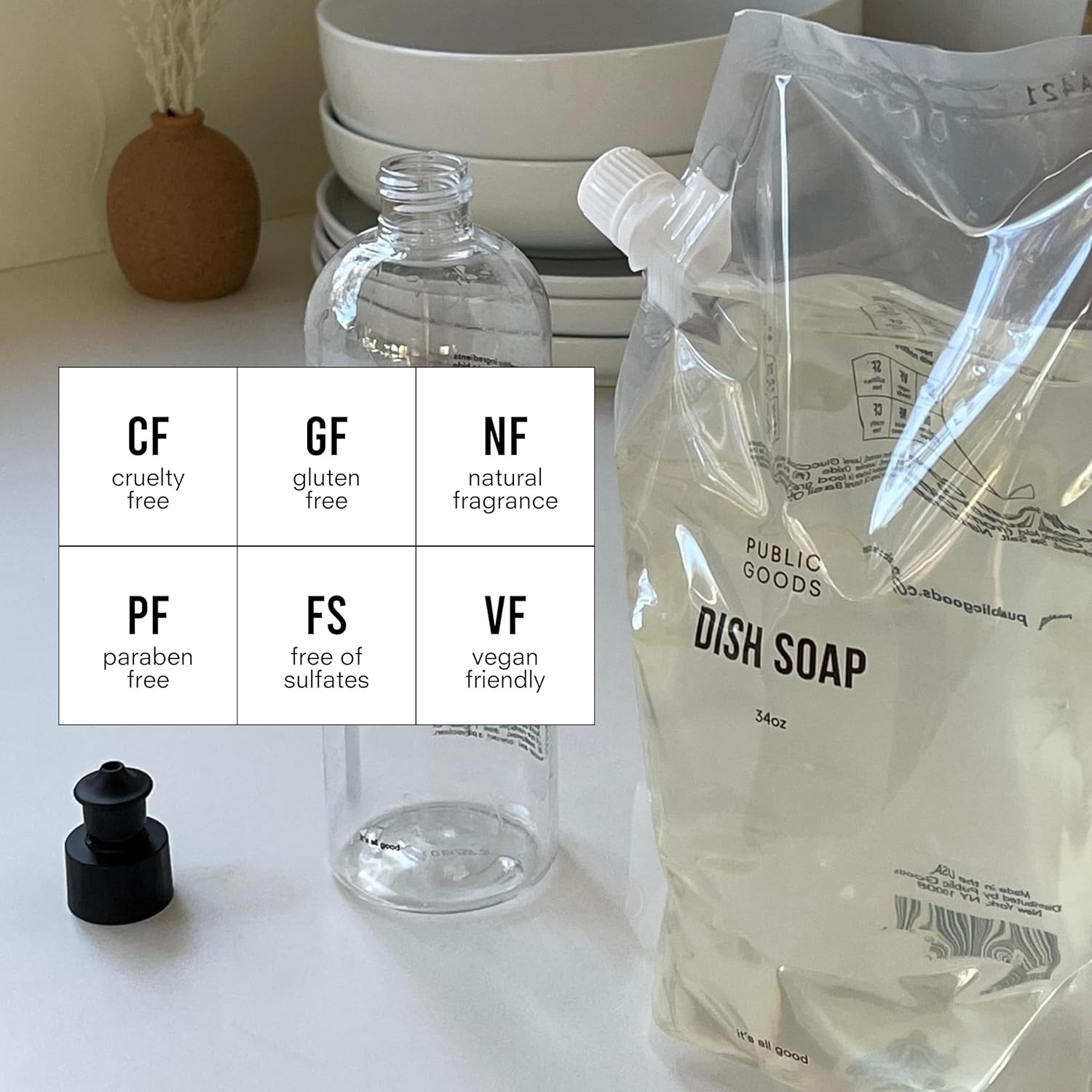 Public Goods Natural Dish Soap | Kitchen Soap | Plant-Based & Vegan Friendly | C