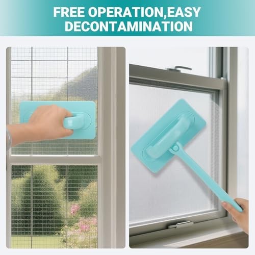 Versatile Window Cleaner Tool Set – 3 Track Brushes, 6 Cloths, Wet/Dry Use