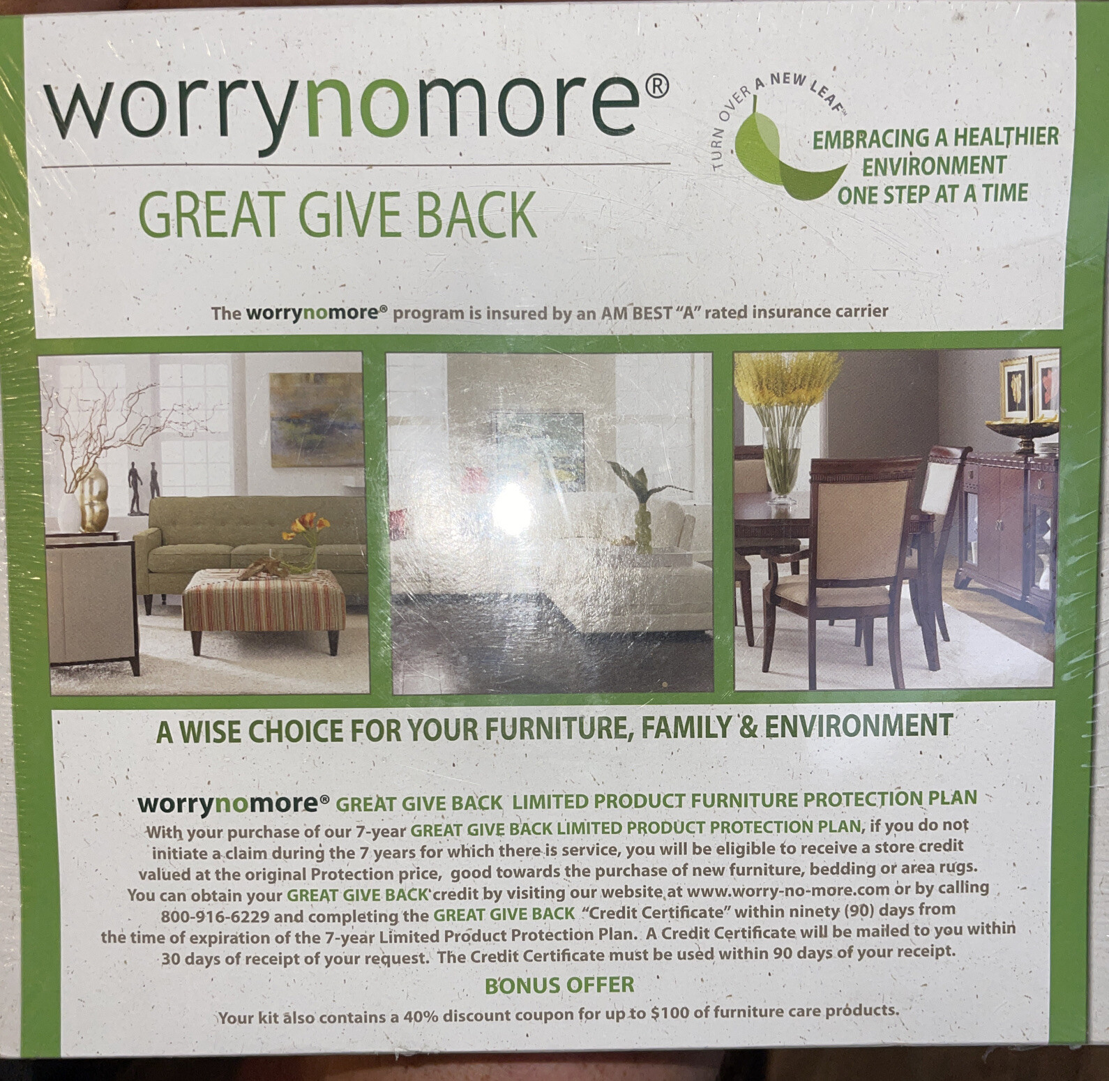 Worry No More Care Kit, Eco Friendly, Leather Fabric Microfiber Wood Furniture