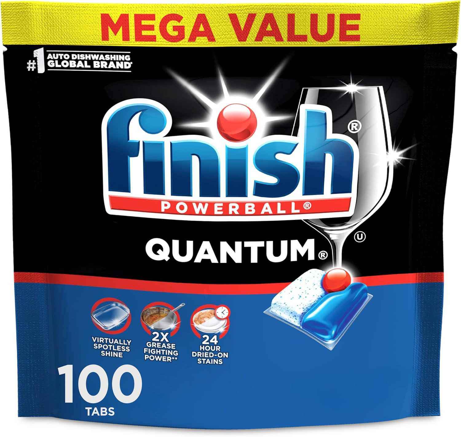 Quantum Dishwasher Pods, No Pre-Rinse Dishwasher Detergent Soap Removes 24HR Dri