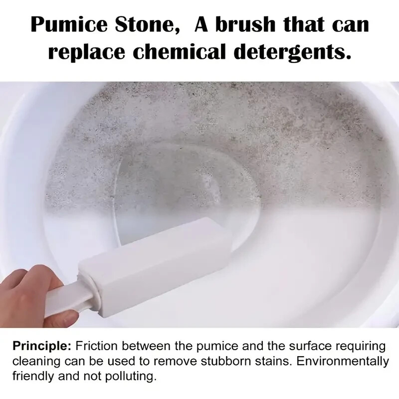 2 Pcs Pumice Stone Cleaning Heavy Duty Handle Toilet Scouring Stain Remover Tool
