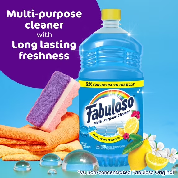 Fabuloso 2X Multi-Purpose Cleaner, No Rinse Floor Cleaner, Tropical Spring Scent