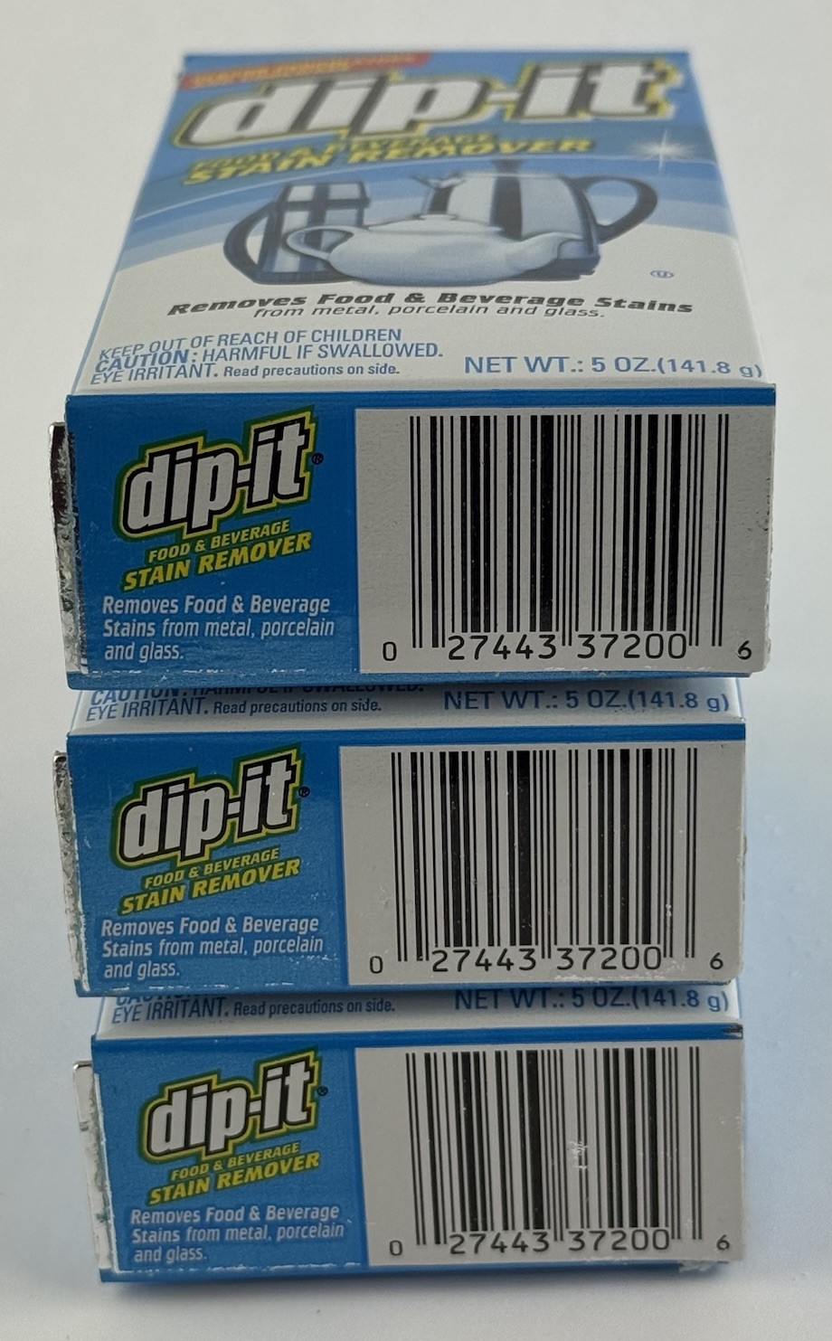 Lot Of 3 dip-it Food & Beverage Stain Remover Powder – 5 fl oz Hard Powder