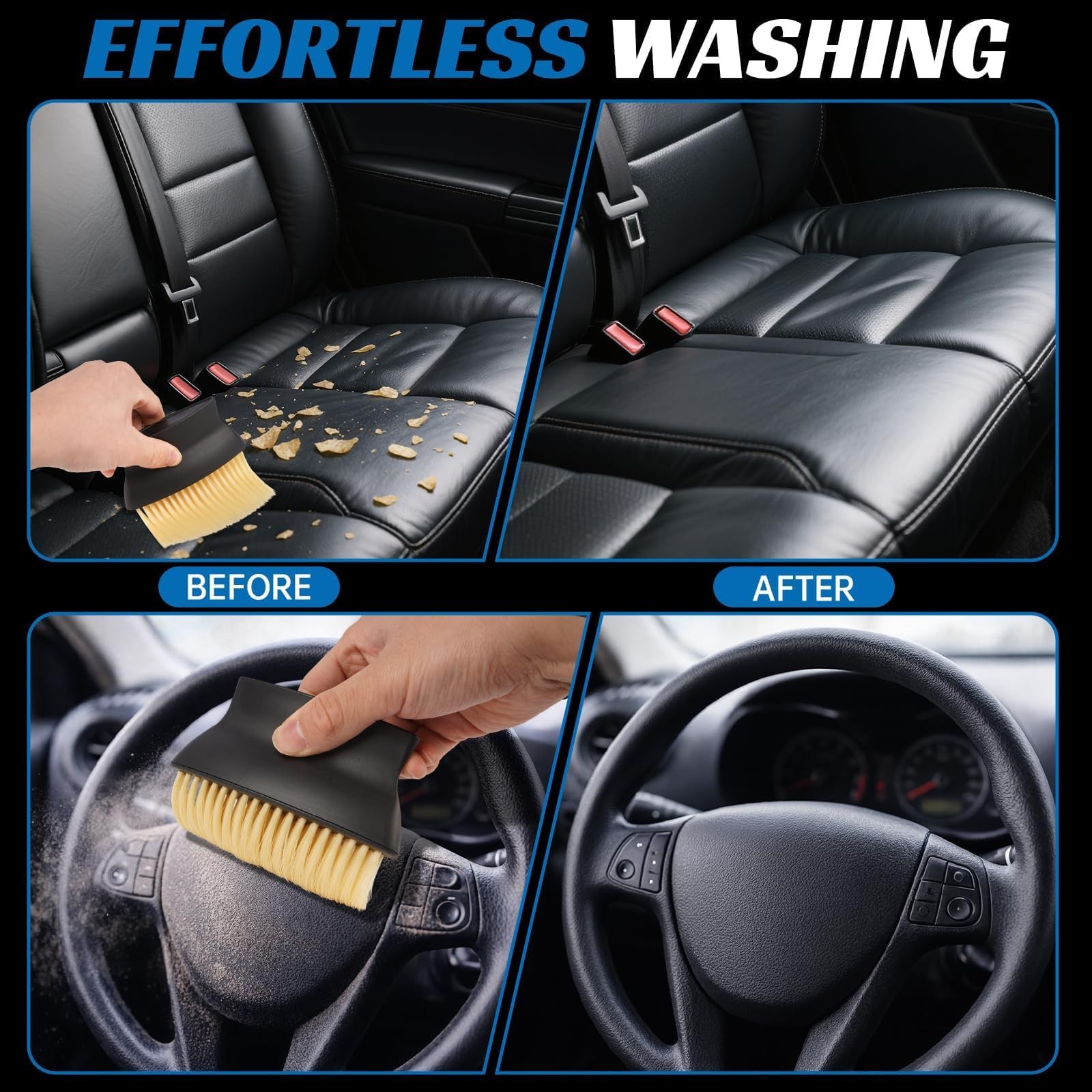YOKKIP Car Interior Dust Brush – Auto Interior Dust Brush Soft Bristles Detai…