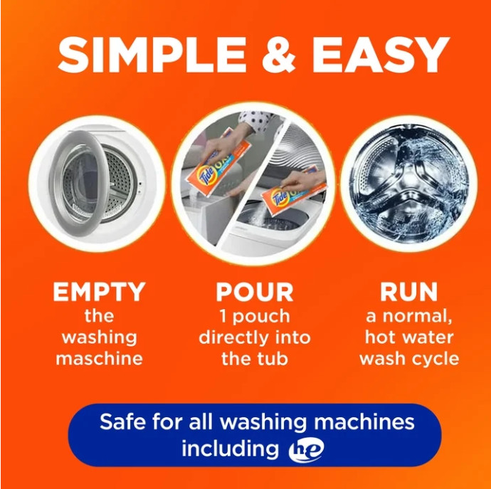 Washing Machine Cleaner Oxi Powder Odor Eliminator Residue Remover 4 Pack New