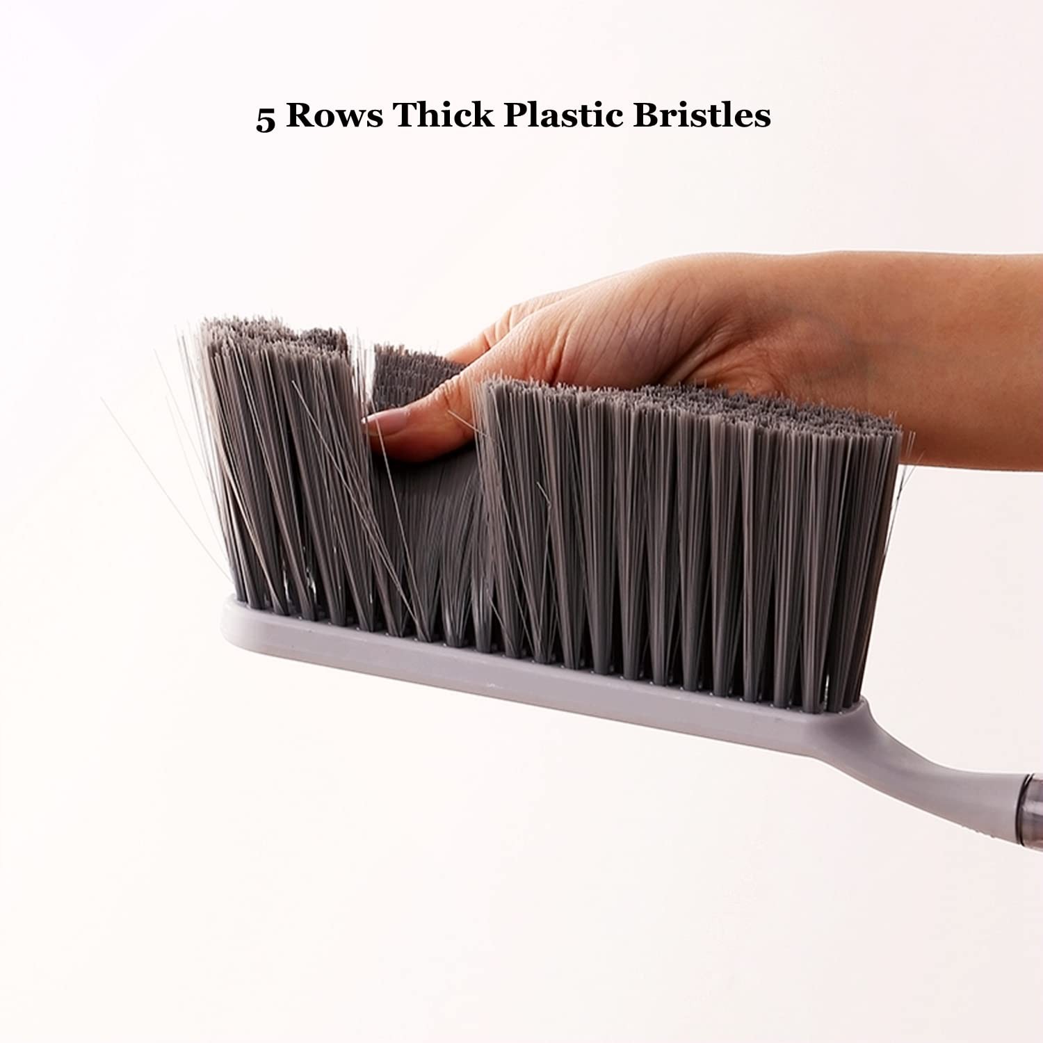 Dusting Brush 13″ Short Thick Firm Plastic Bristles Medium Handheld Broom Cleani