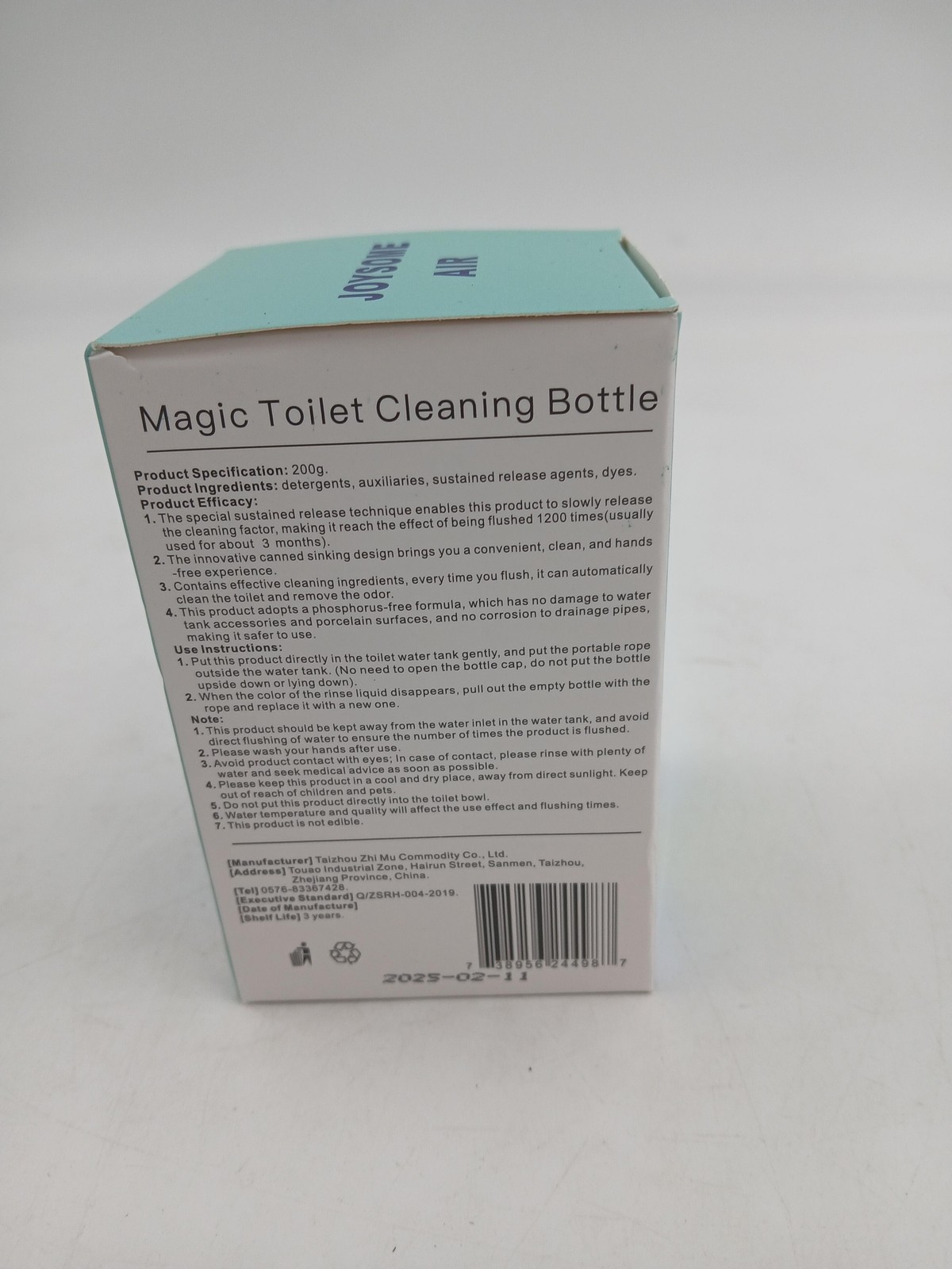 Joysome Air Toilet Cleaning Bottle Jasmine Scent 200g Automatic Tank Cleaner