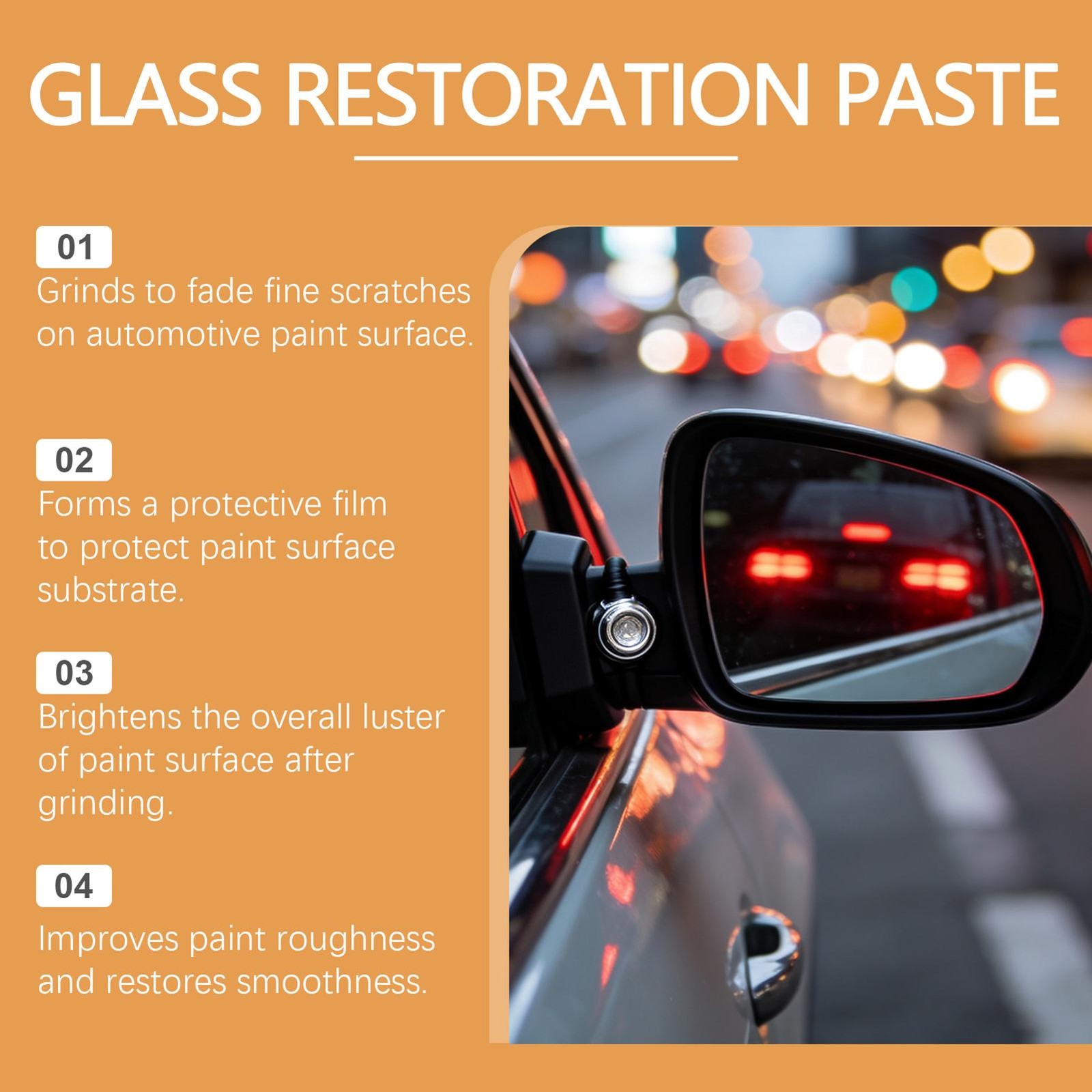 Glass Scratch Remover 50g with Sponge Polishing Cleaning Wax Car Repair
